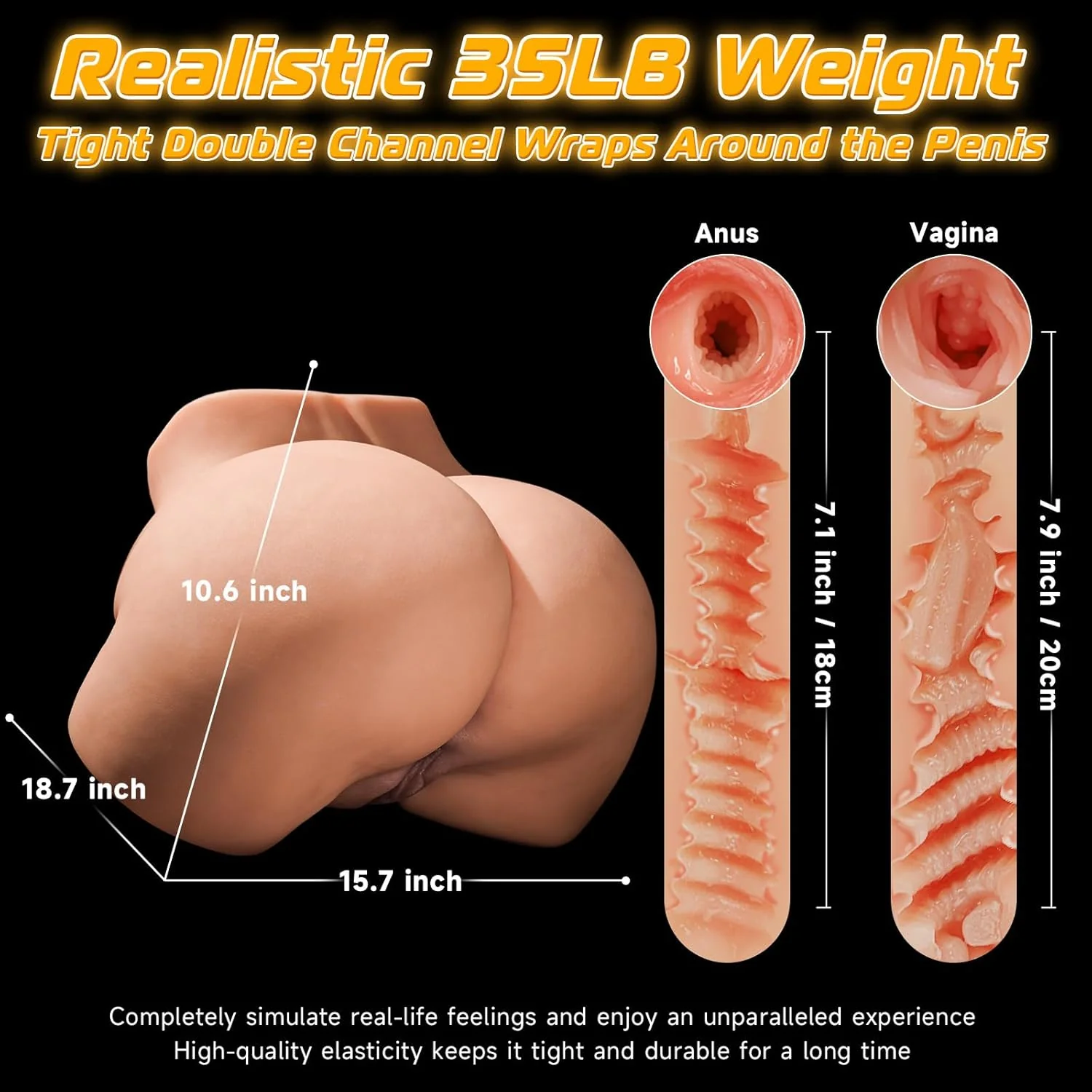 TitanGrip 35LB Realistic Sex Doll Torso | Deep Dual Channel - Image 6