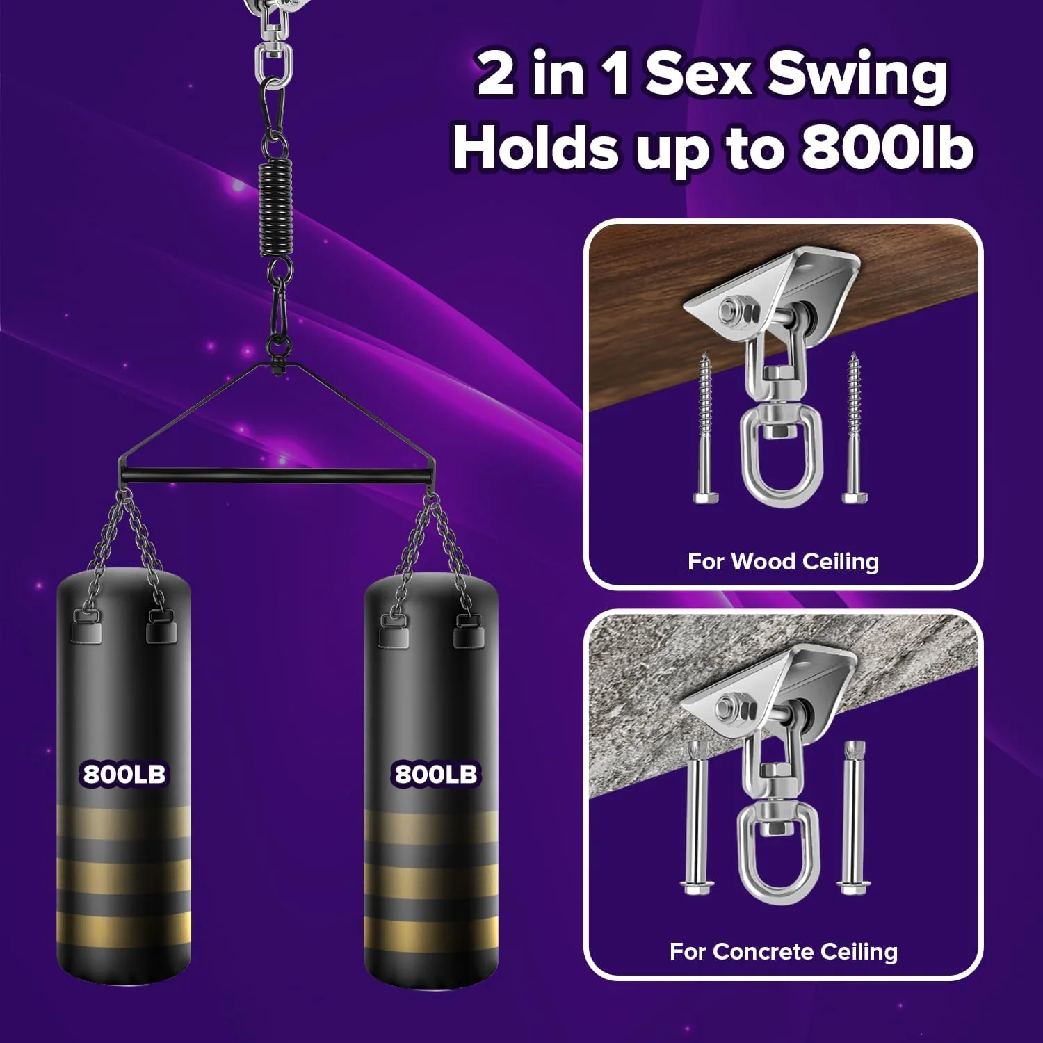MidnightSpin 360° Spinning Ceiling Sex Swing - Image 3