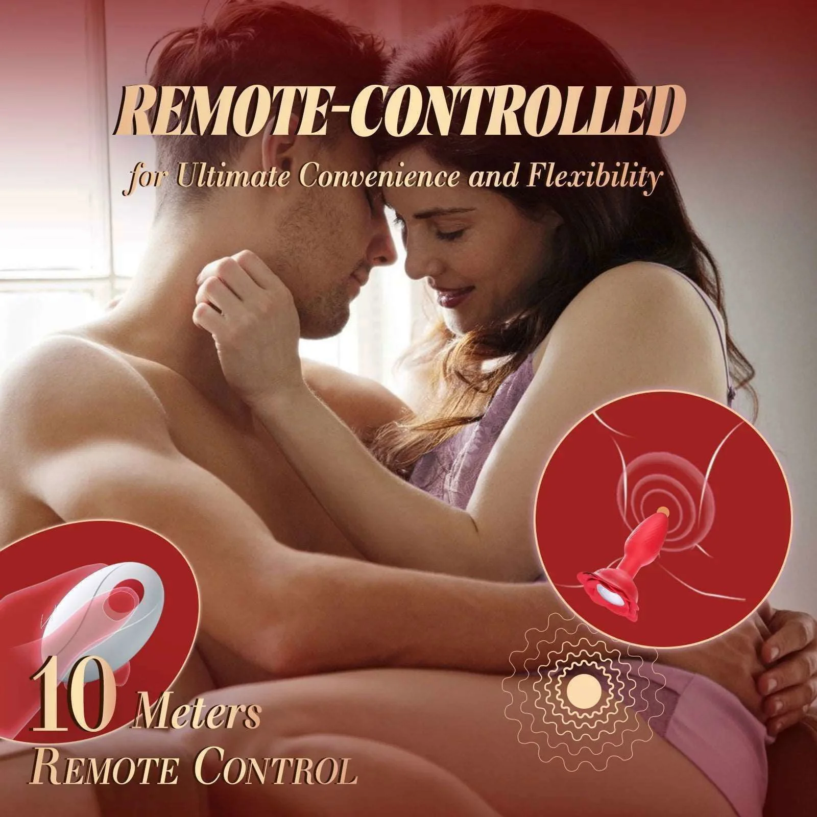 360° Rotation Rose Vibrating Butt Plug Prostate Massager - Image 5
