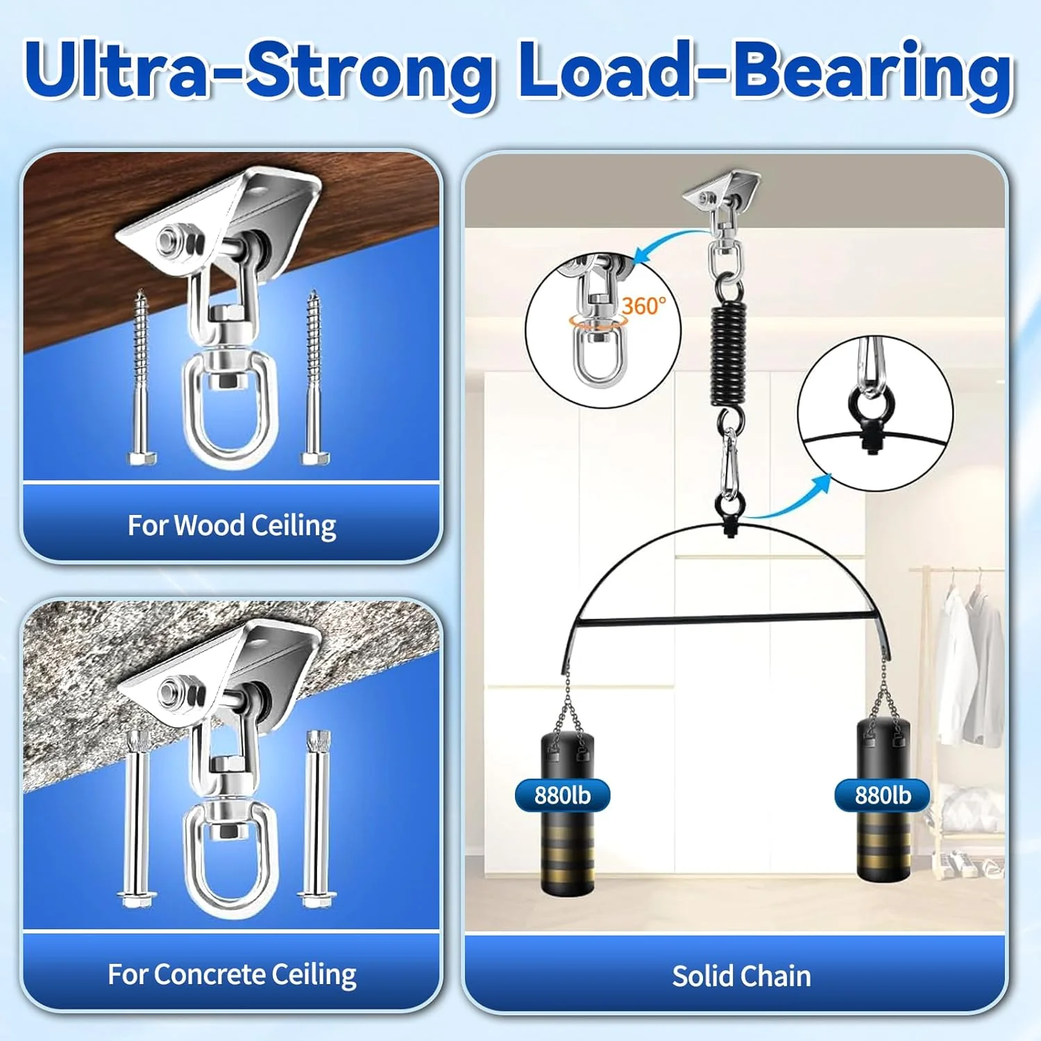 OrvexaX 360° Spinning Sex Swing 800lb Dual Mount - Image 2