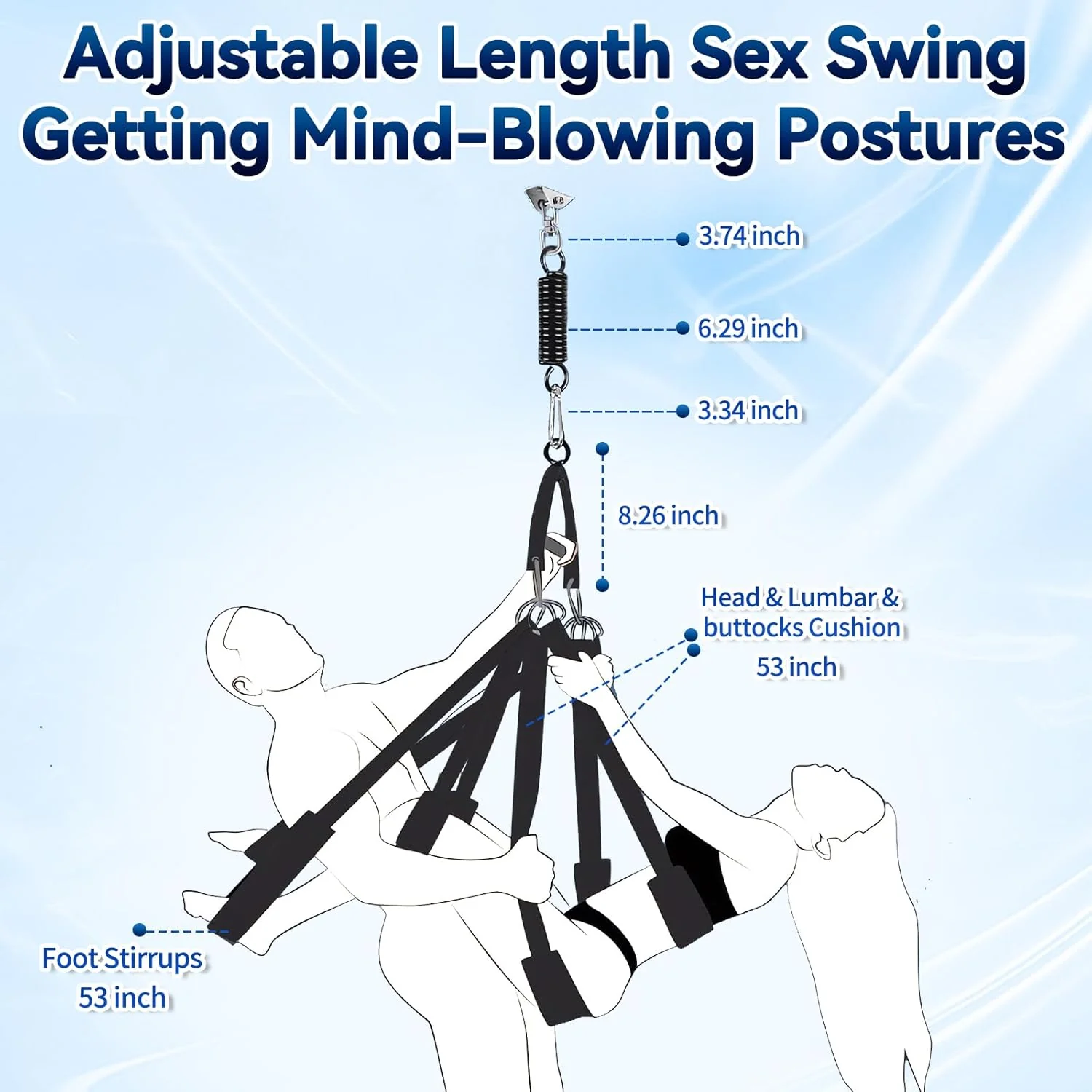 OrvexaX 360° Spinning Sex Swing 800lb Dual Mount - Image 5