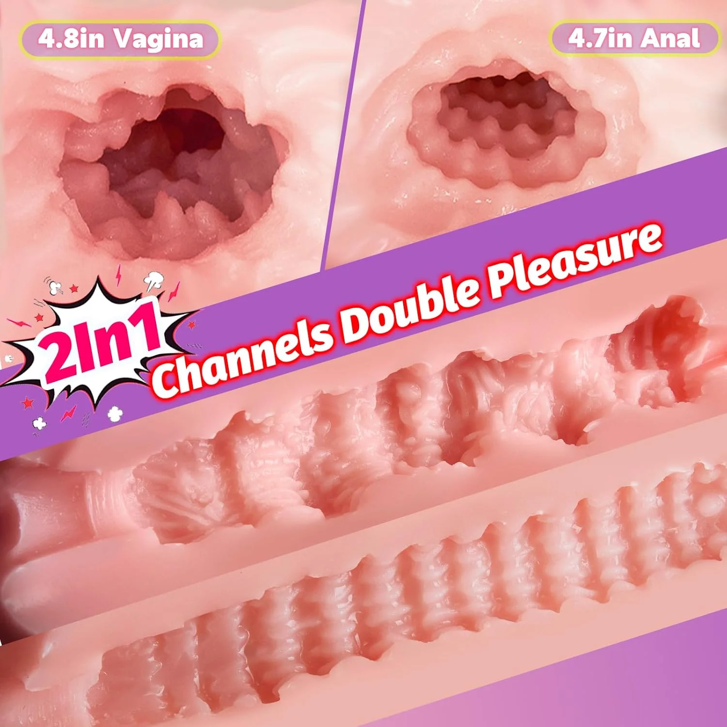 SilhouetteSplit Portable Dual Channel Male Stroker Sex Doll 4.2LB - Image 6