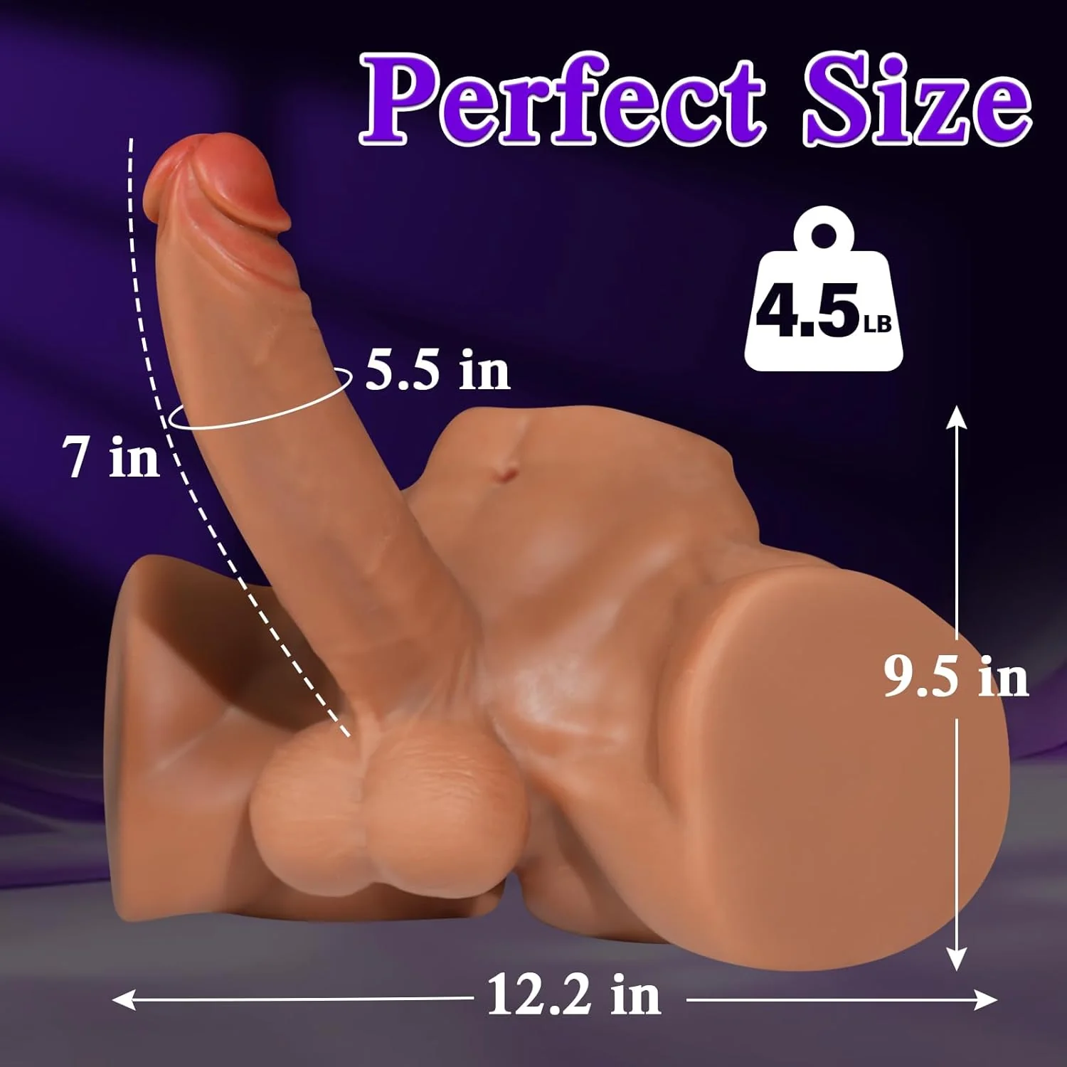 NuveX Male Sex Doll Torso 7in Dildo 4.5LB - Image 3