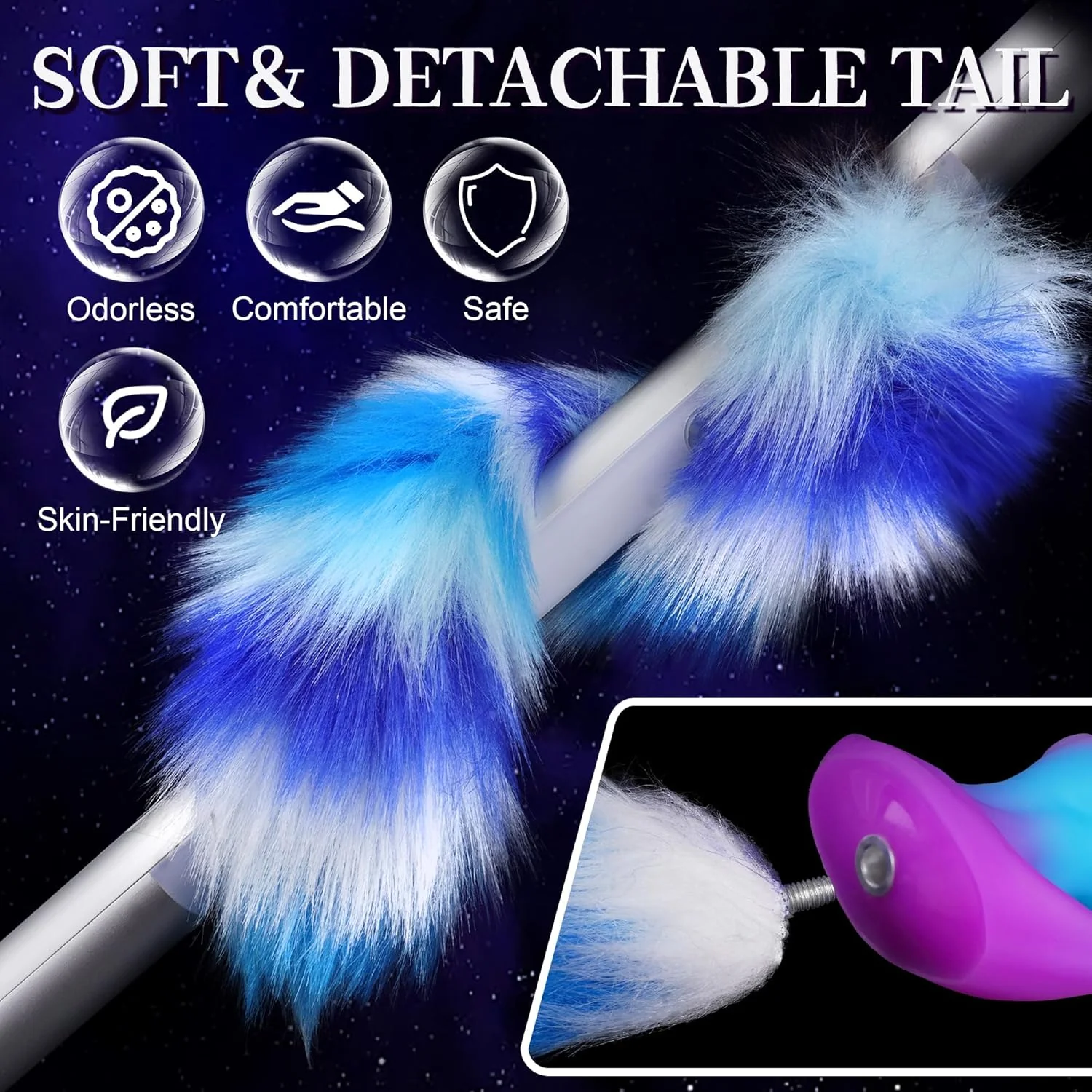 TentacleTail Tapered Silicone Fox Tail Butt Plug Large 5.1" - Image 5
