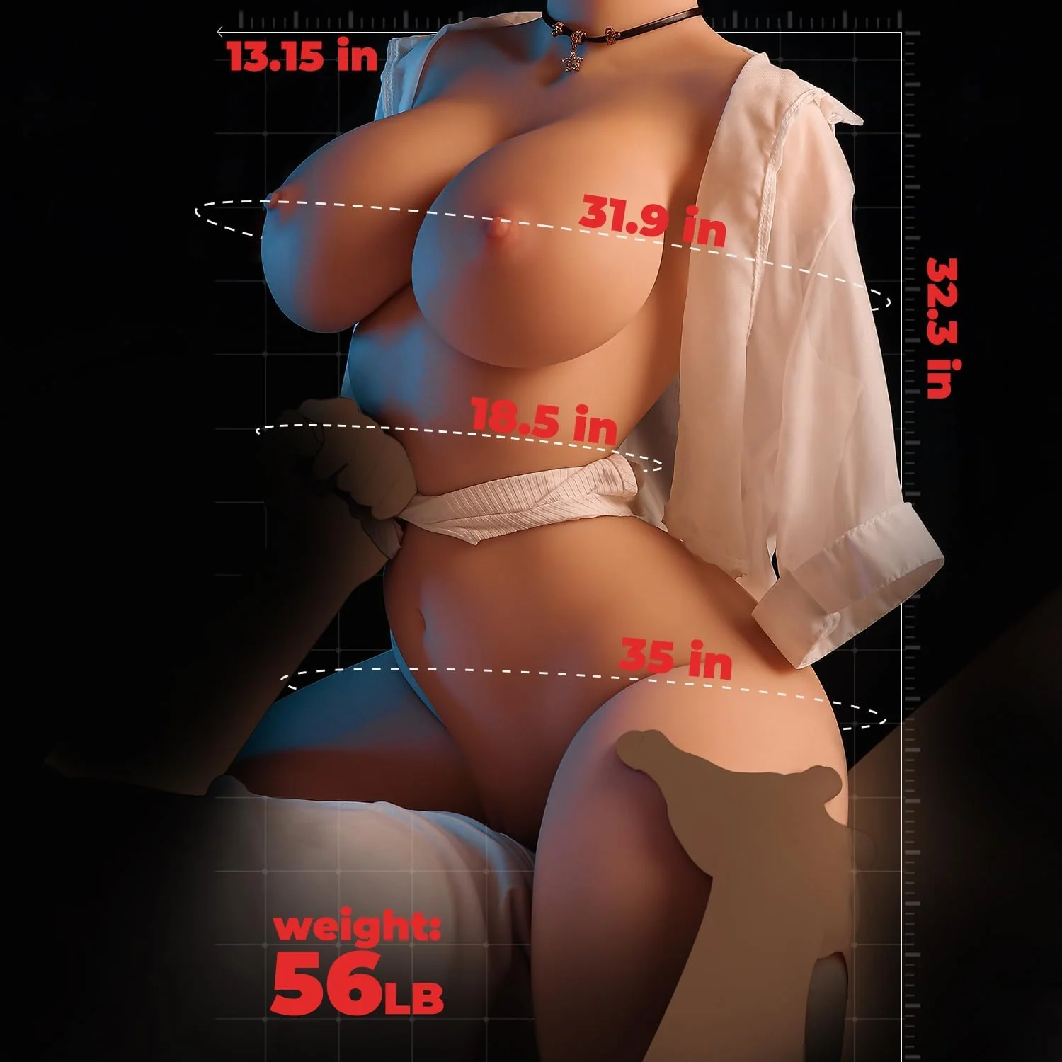 TitanMax 56LB Full Size Torso Sex Doll Dual Channel - Image 6
