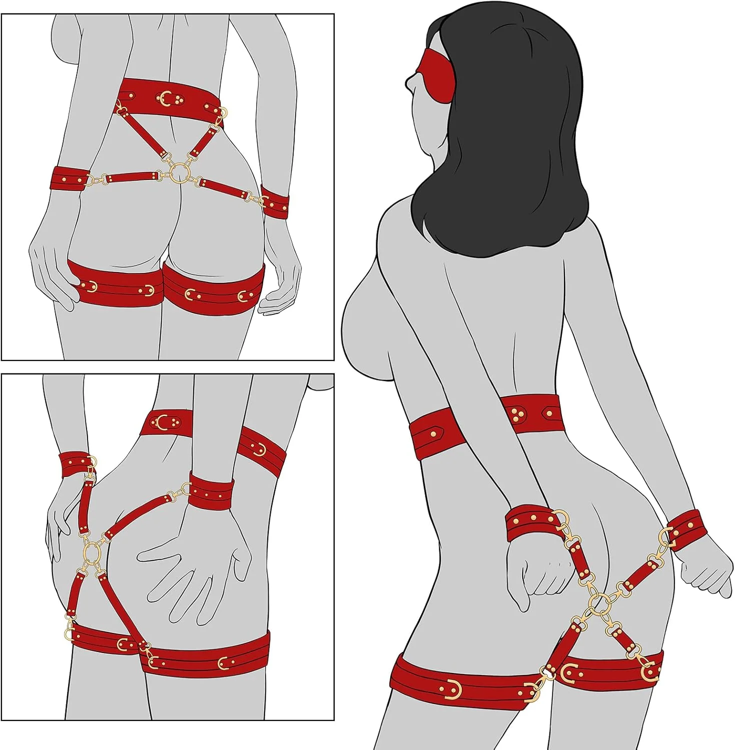 6-Piece Complete BDSM Restraint Set - Image 2