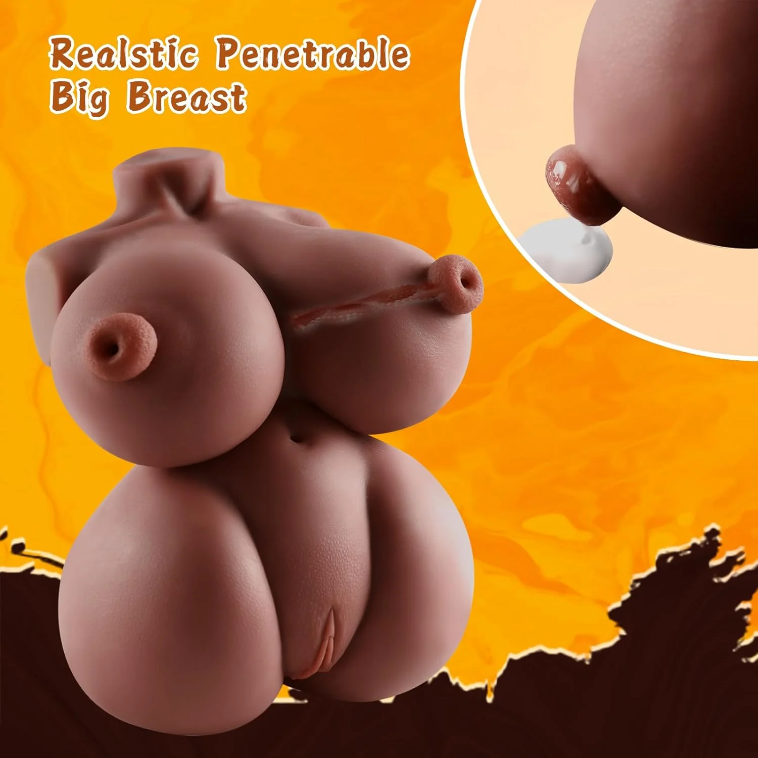 NyxaraX 7.5lb Brown 4-in-1 Sex Doll Torso TPE - Image 3