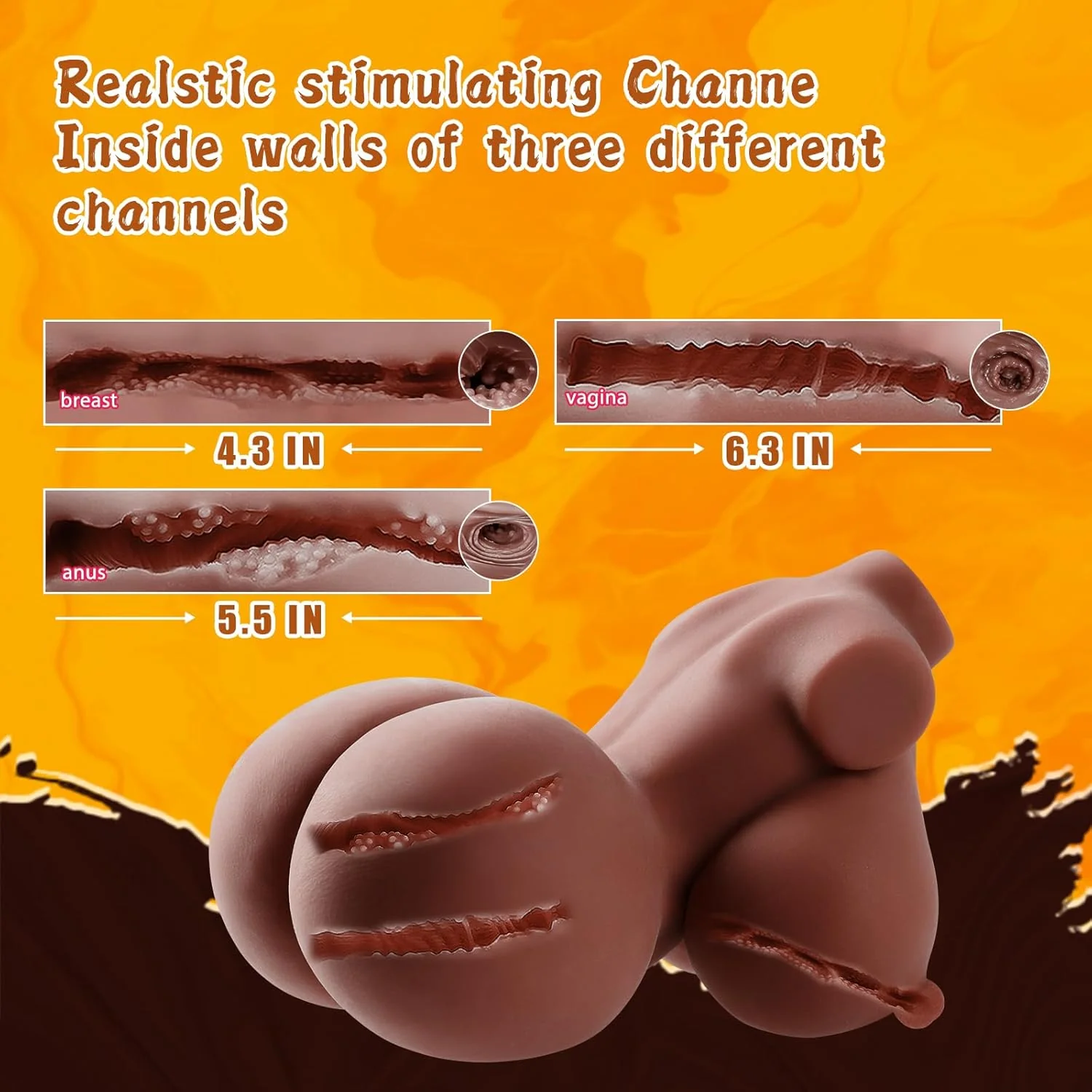NyxaraX 7.5lb Brown 4-in-1 Sex Doll Torso TPE - Image 5