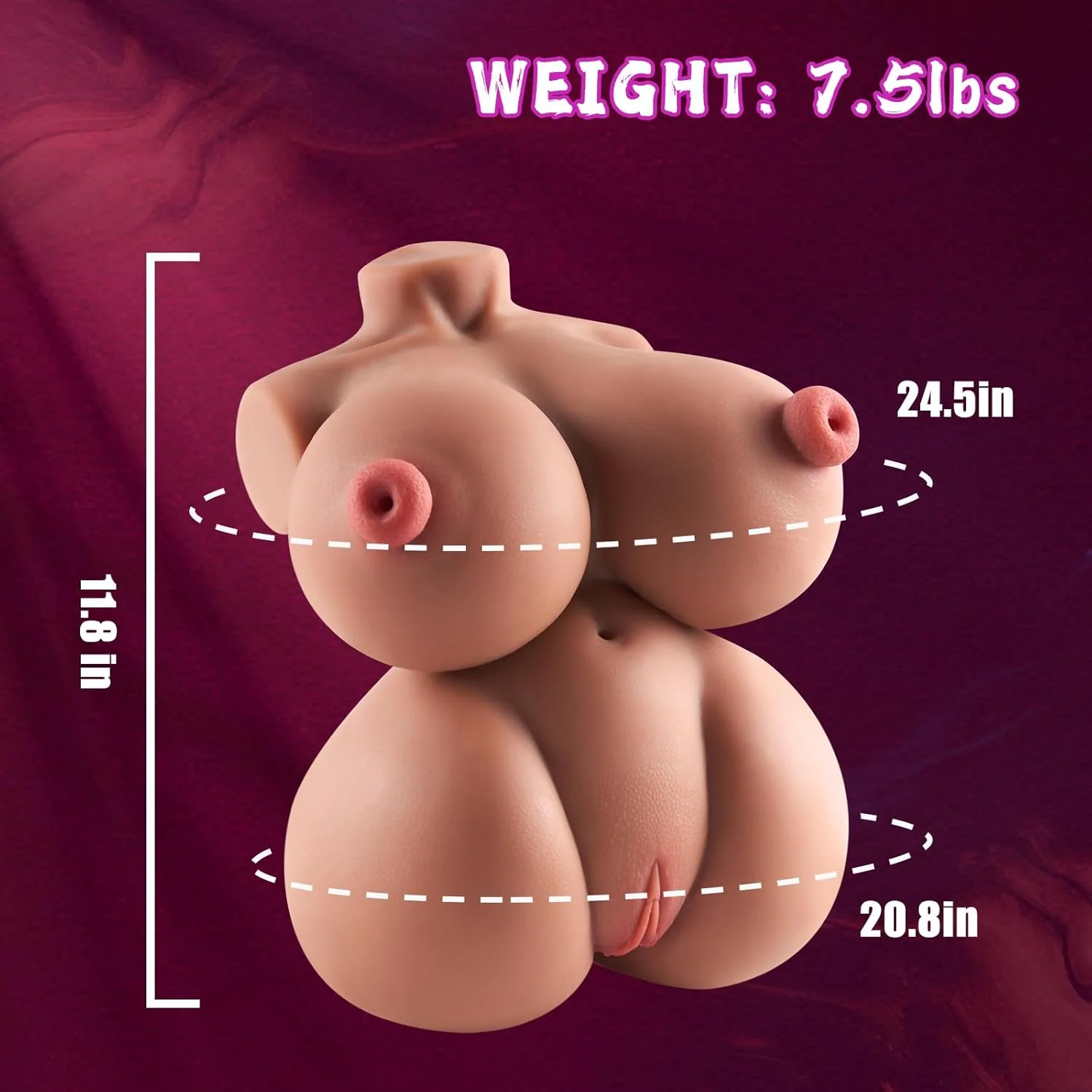 Luvexa 7.5lb 4-in-1 Sex Doll Torso Light Brown - Image 2