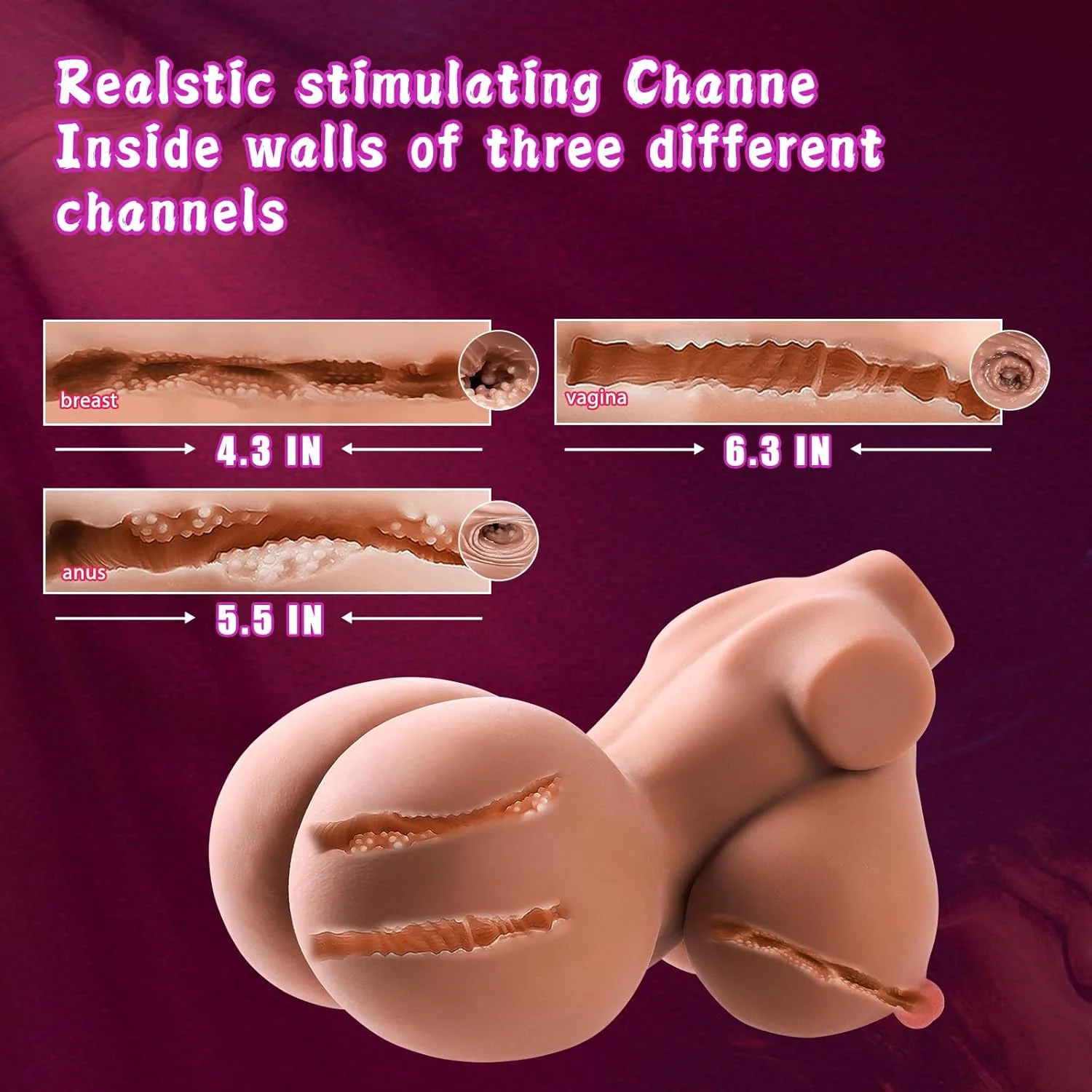 Luvexa 7.5lb 4-in-1 Sex Doll Torso Light Brown - Image 4