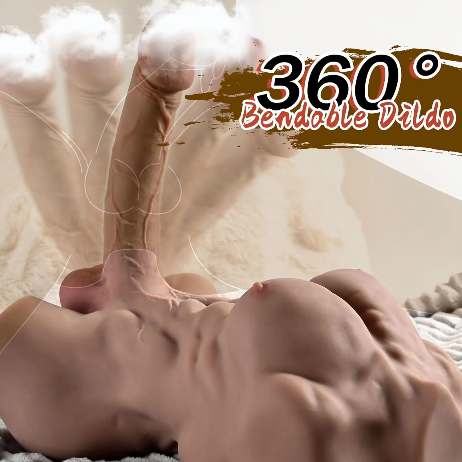 IronVibe Male Sex Doll Torso 7.8in Dildo 8.3LB - Image 4