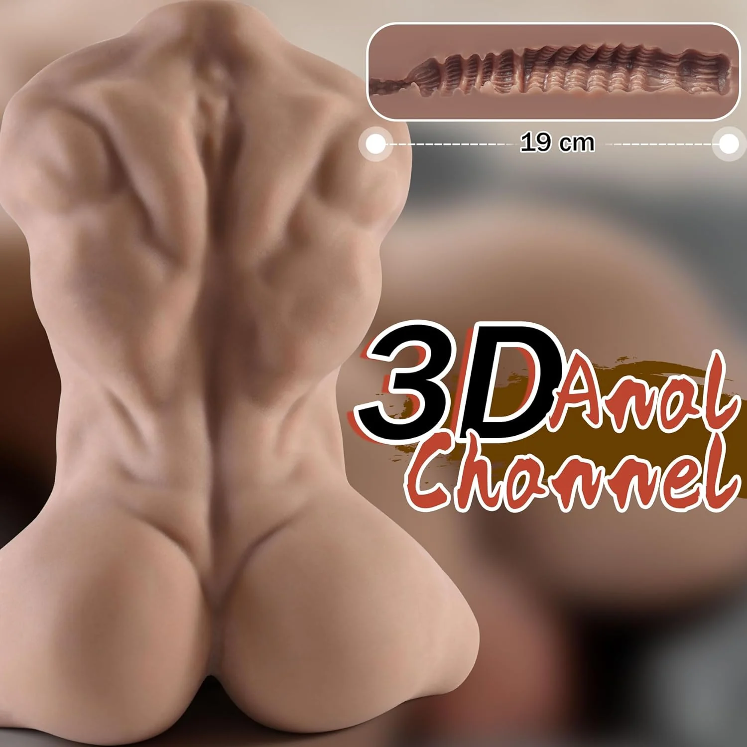 IronVibe Male Sex Doll Torso 7.8in Dildo 8.3LB - Image 6