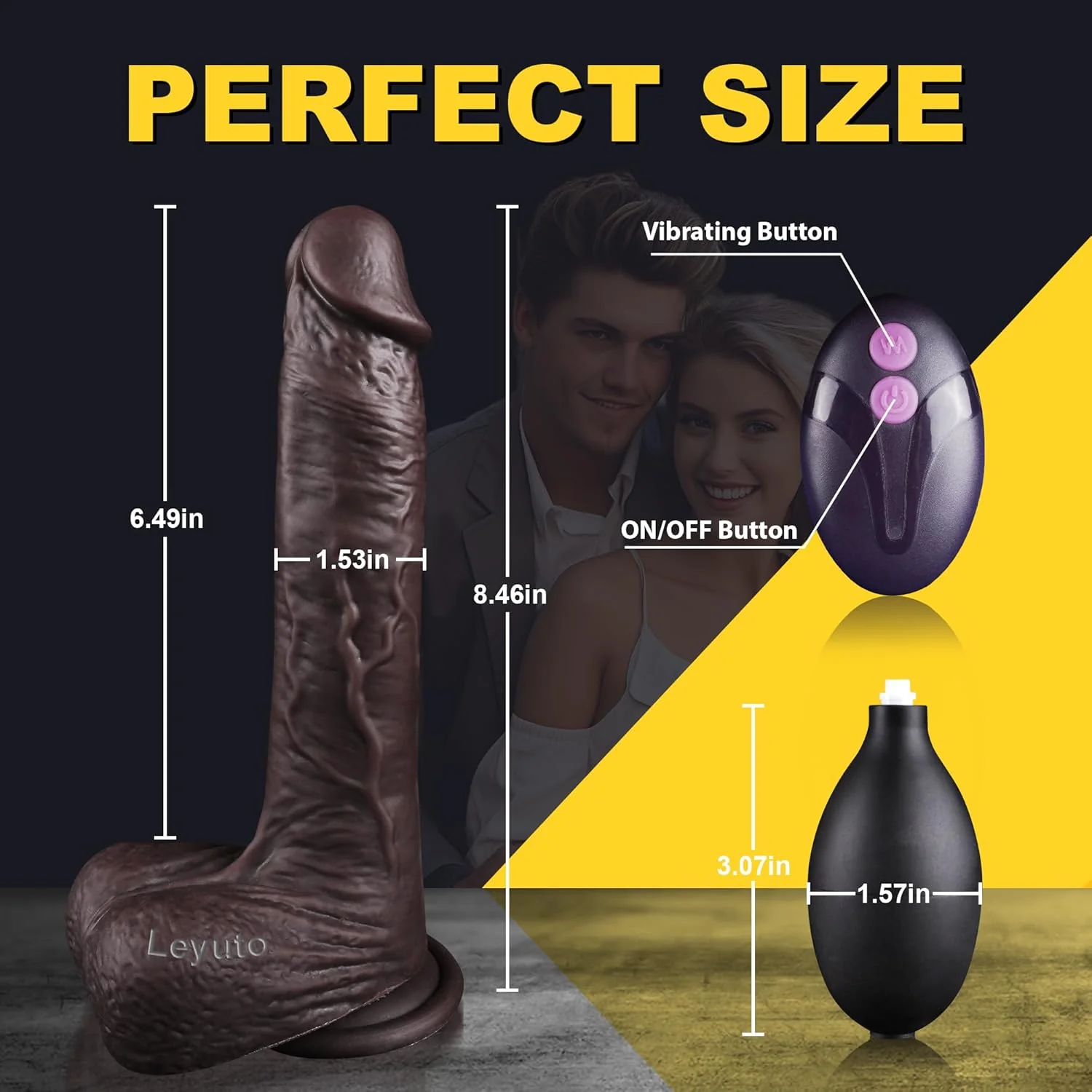 VibeJet 8.4” Squirting Vibrating Dildo 7 Modes Suction - Image 2