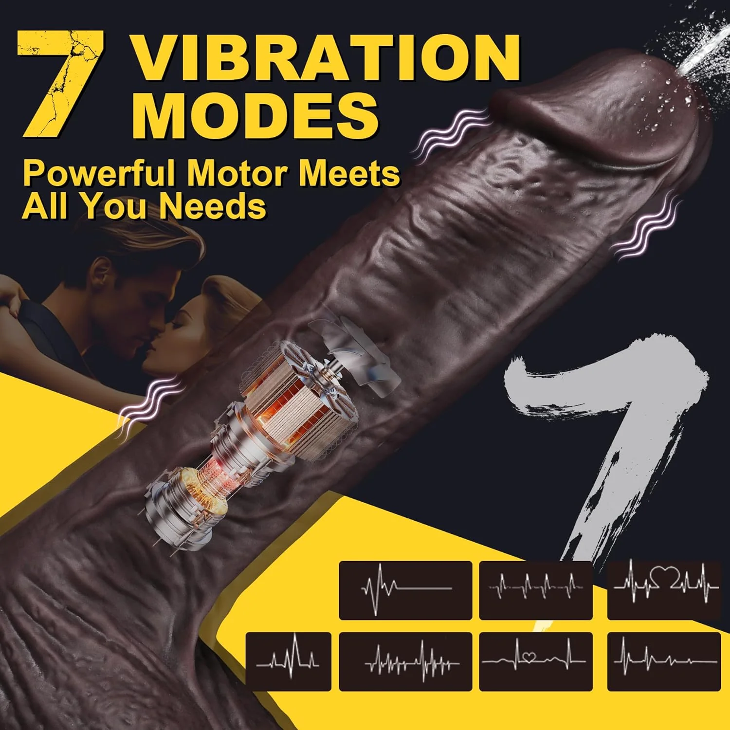 VibeJet 8.4” Squirting Vibrating Dildo 7 Modes Suction - Image 3