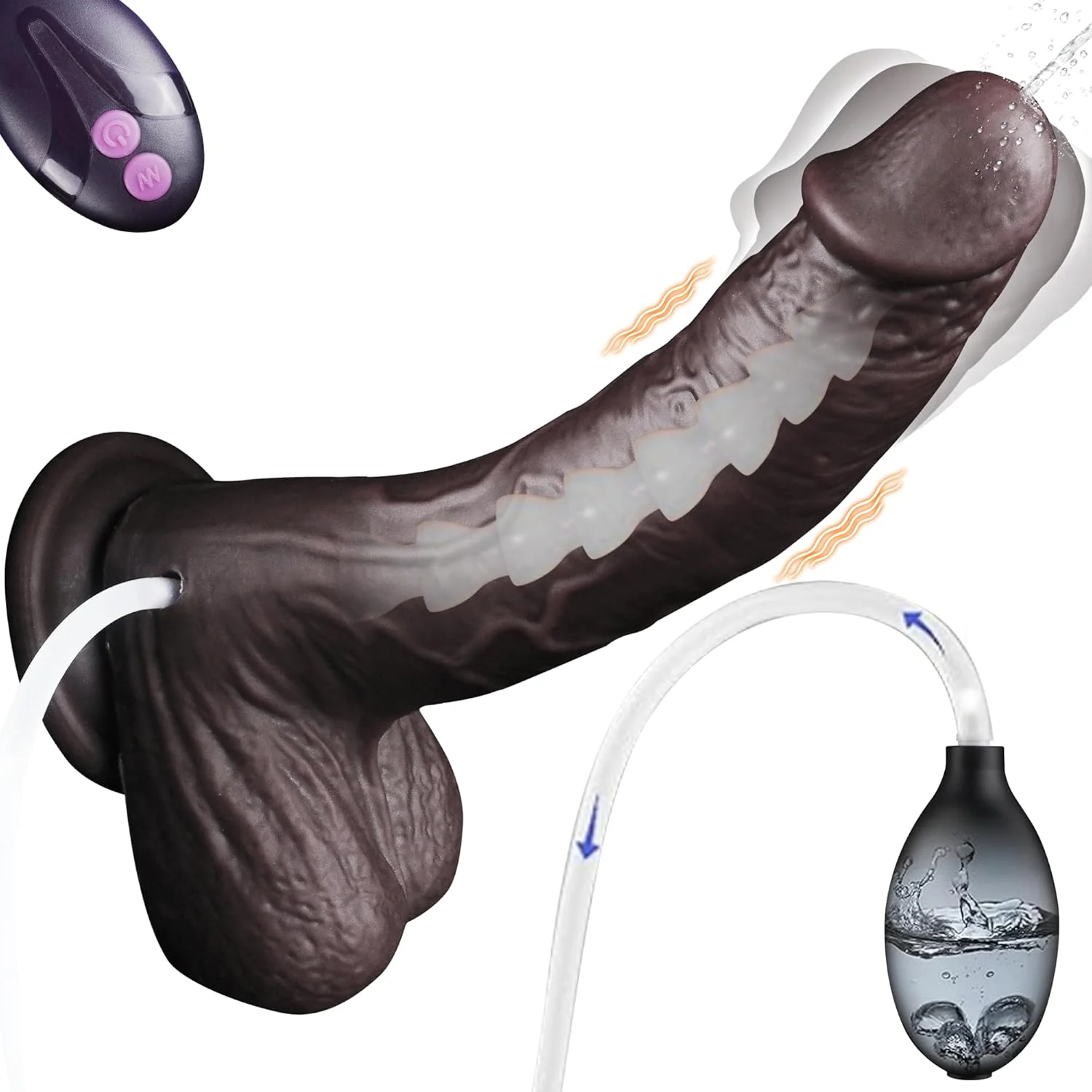 VibeJet 8.4” Squirting Vibrating Dildo 7 Modes Suction - Image 7