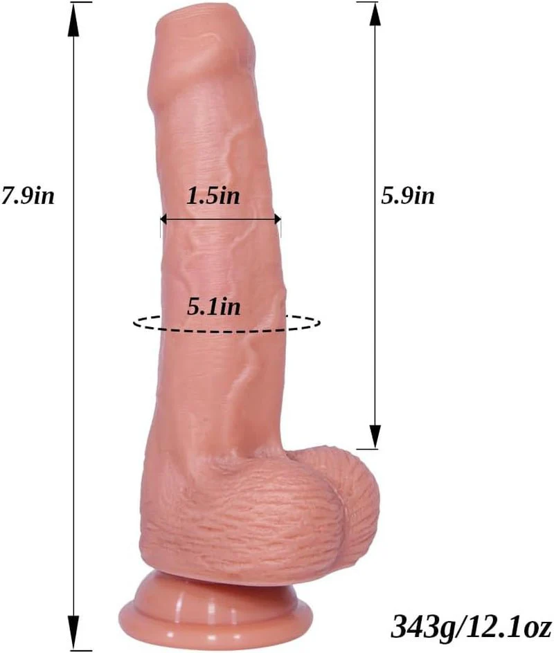 Foreskin 8” Realistic Foreskin Silicone Dildo with Suction Cup - Image 6