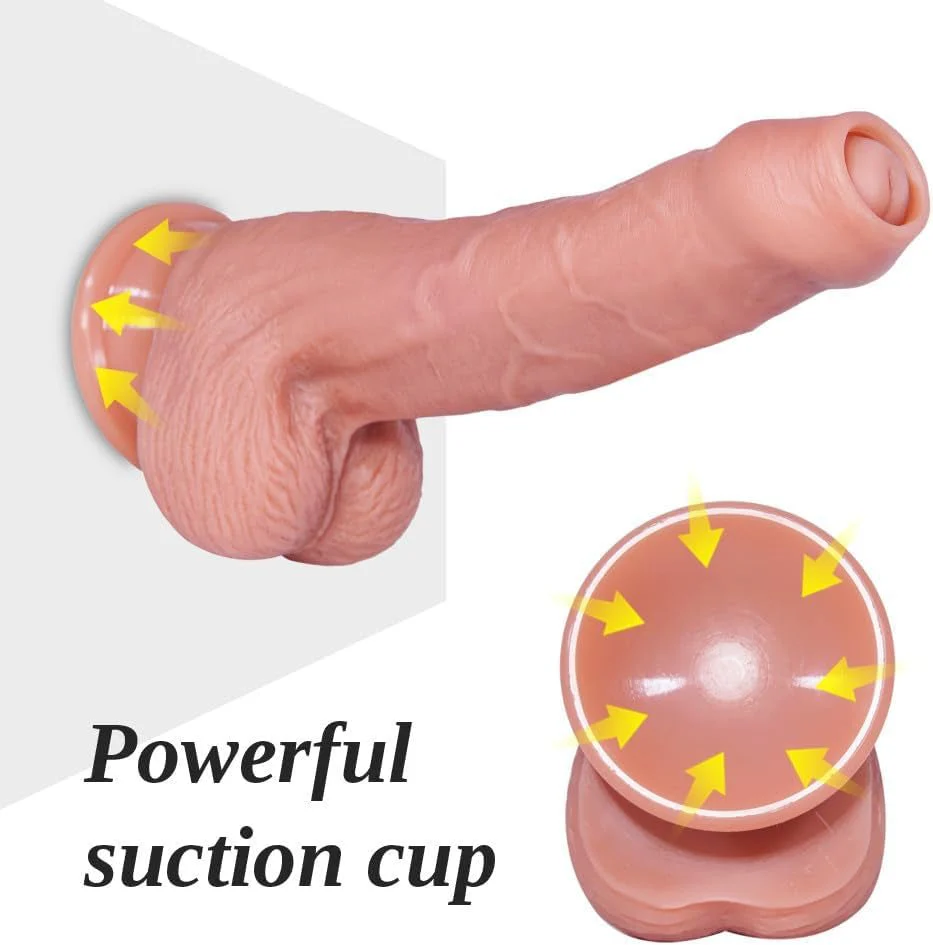 Foreskin 8” Realistic Foreskin Silicone Dildo with Suction Cup - Image 7