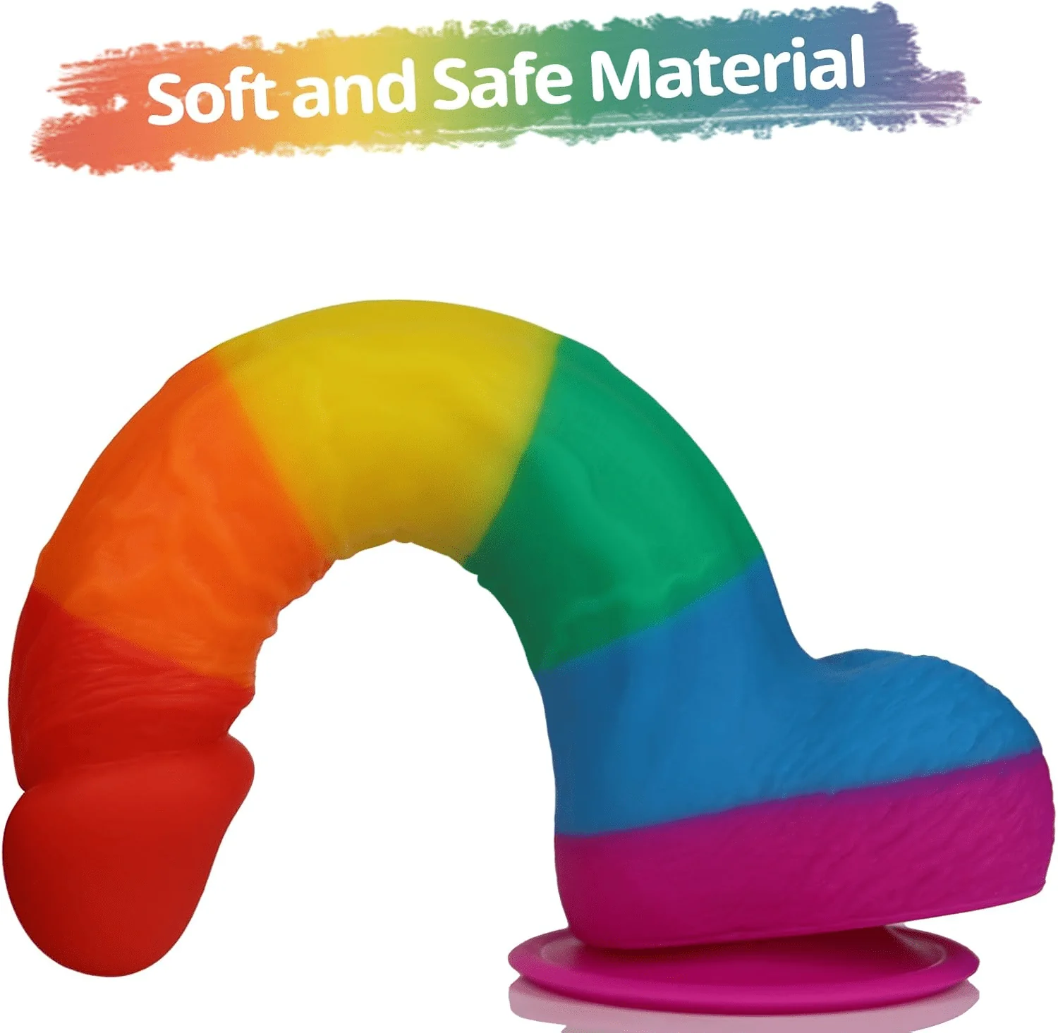 PrismCore 9.3” Rainbow Silicone Dildo Suction Cup G-Spot - Image 4