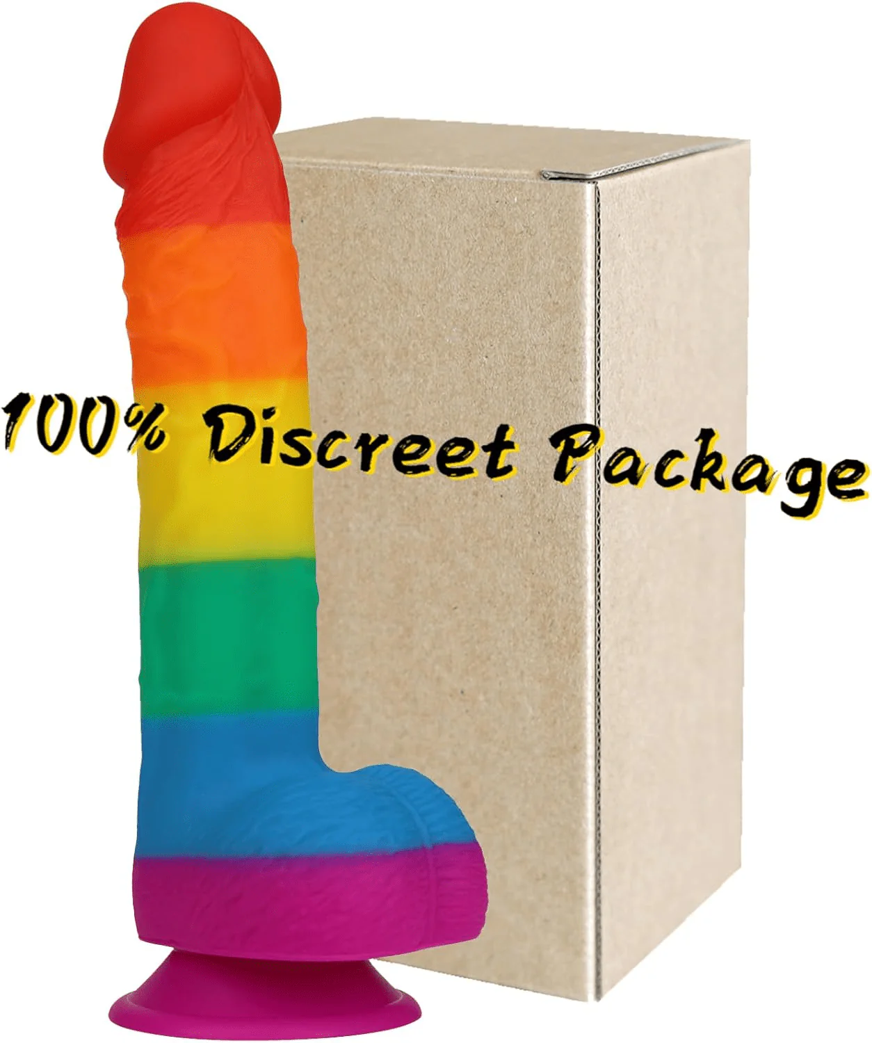 PrismCore 9.3” Rainbow Silicone Dildo Suction Cup G-Spot - Image 5