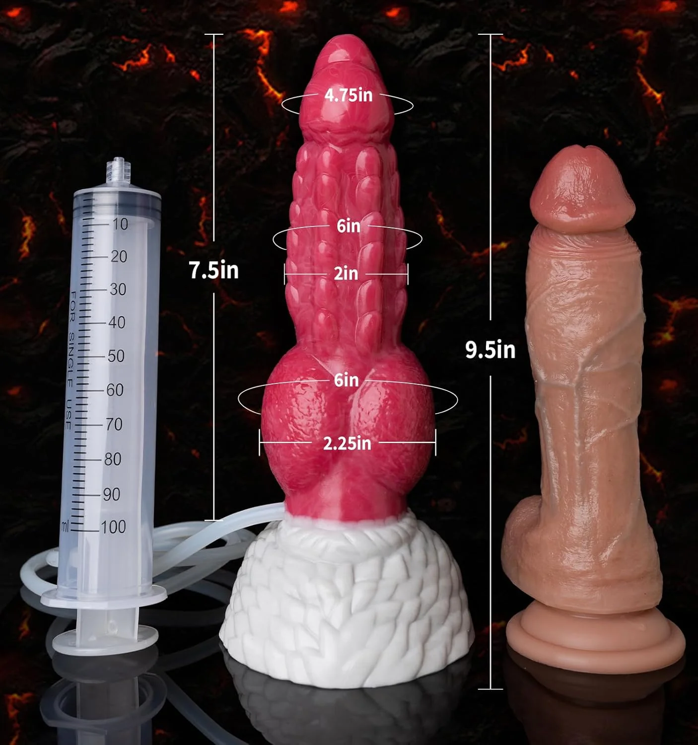 KnotJet 9.5” Squirting Knot Dildo Silicone Suction Cup - Image 2