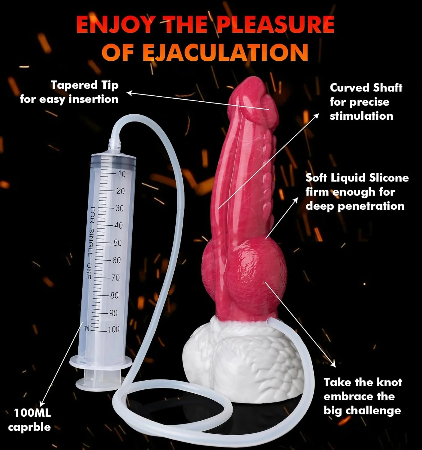 KnotJet 9.5” Squirting Knot Dildo Silicone Suction Cup - Image 3