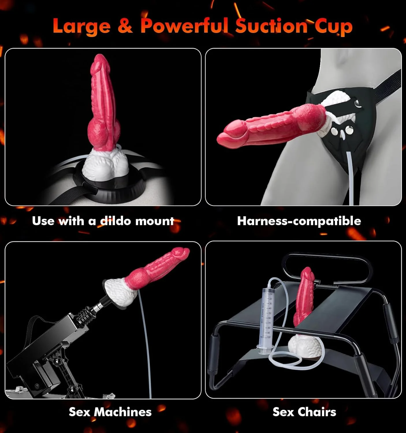 KnotJet 9.5” Squirting Knot Dildo Silicone Suction Cup - Image 6