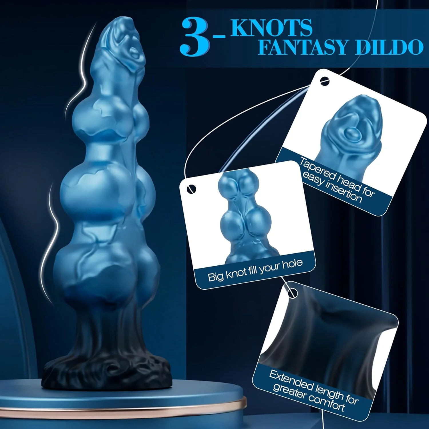 TripleKnot 9.6” Fantasy Knot Dildo Silicone Suction Cup - Image 2