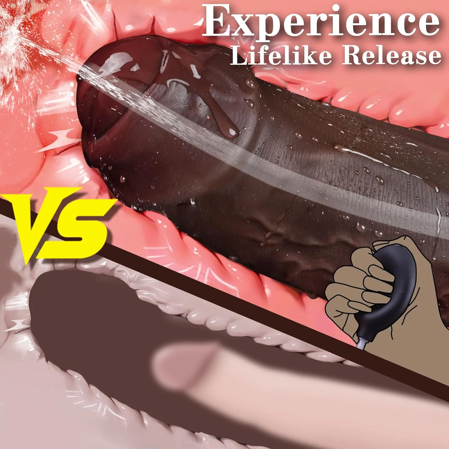 ObsidianCoreX 9.6” Squirting Ebony Dildo Dual Density Suction - Image 2