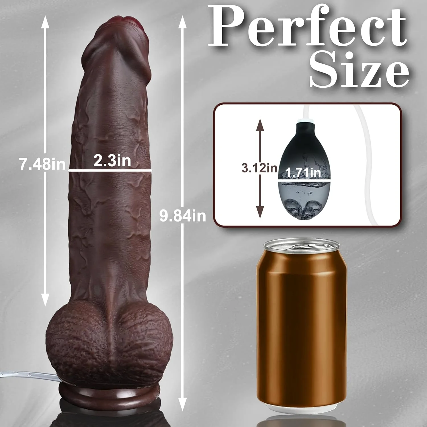 ObsidianCoreX 9.6” Squirting Ebony Dildo Dual Density Suction - Image 5