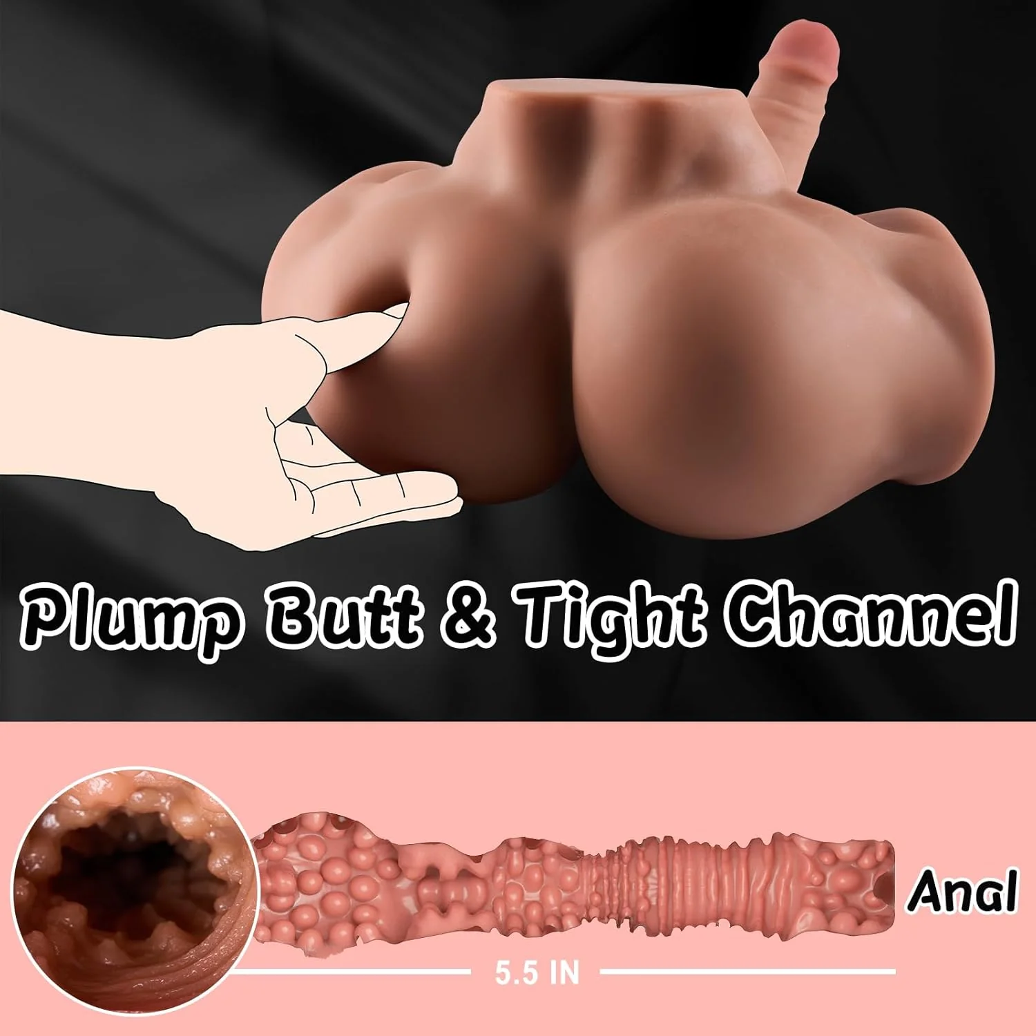 DravoniX Male Sex Doll Torso 7.4in Dildo 9.7LB - Image 3