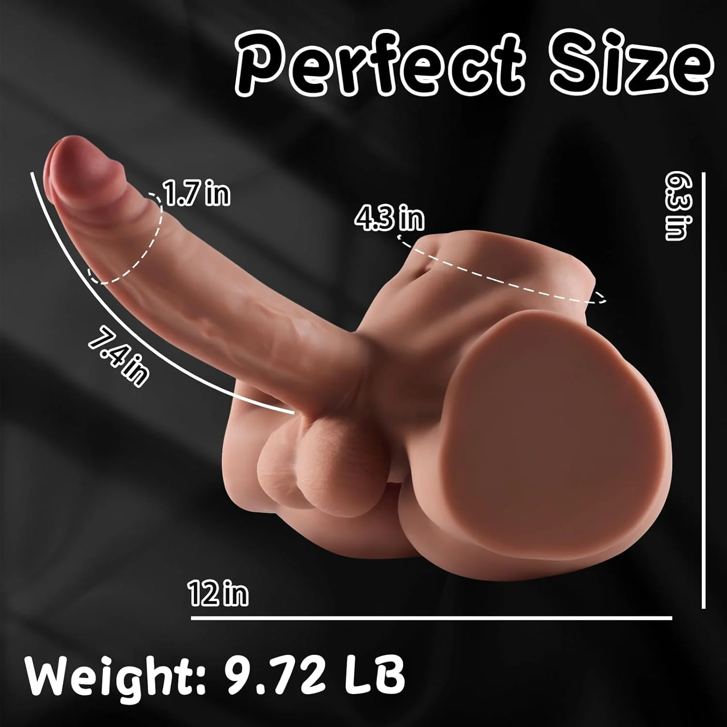 DravoniX Male Sex Doll Torso 7.4in Dildo 9.7LB - Image 4