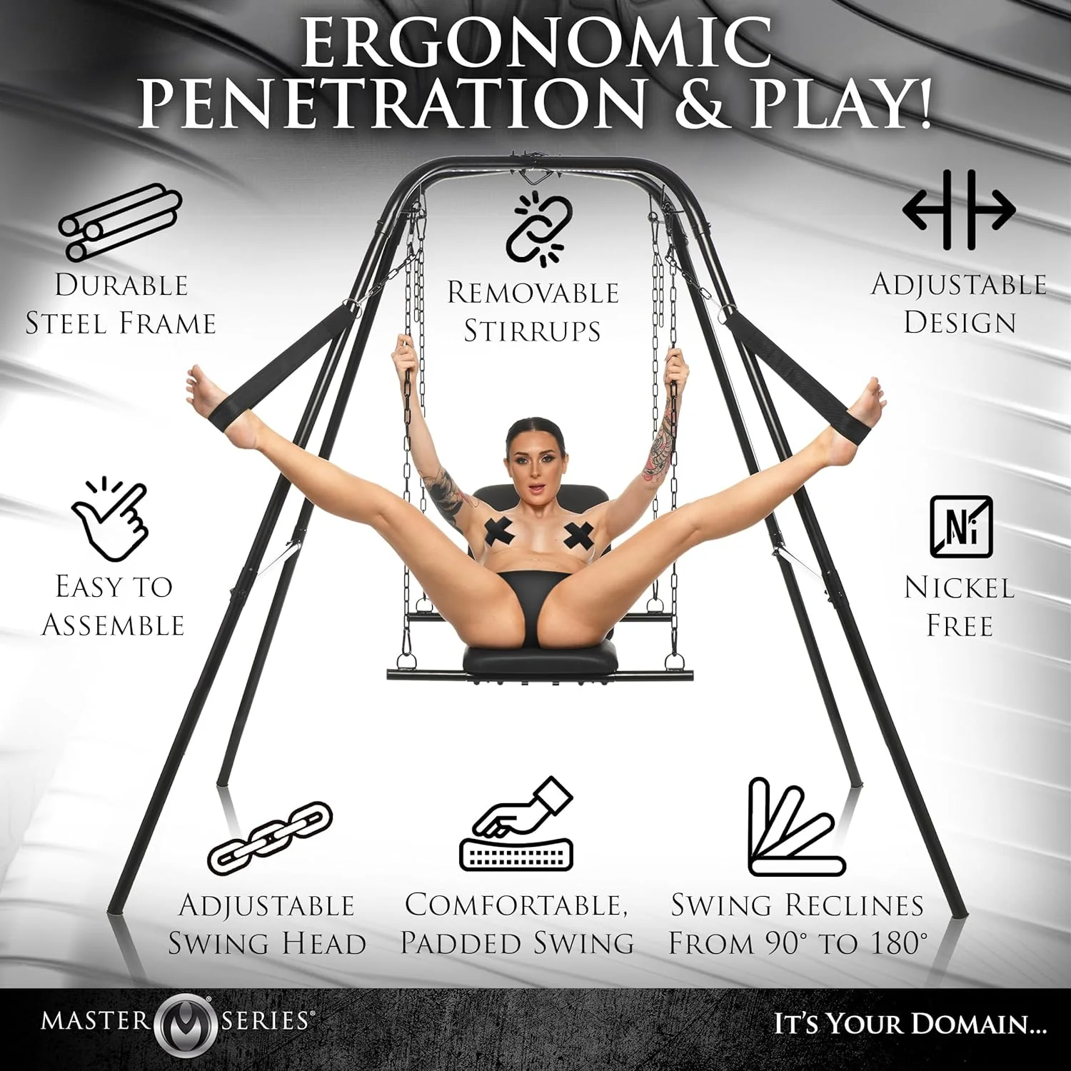 SteelRecline Freestanding Sex Swing Chair Steel Frame - Image 5