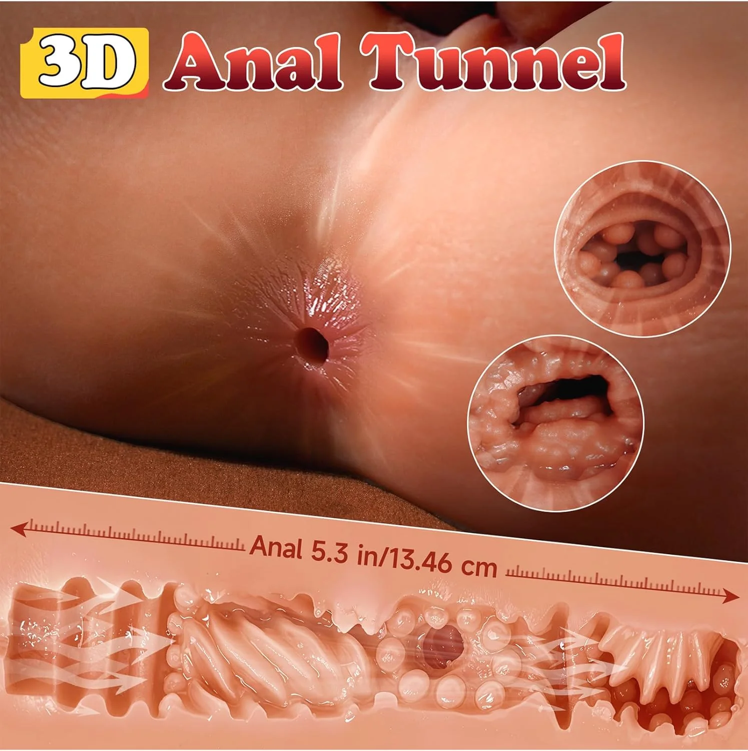 GripBase Male Sex Doll Torso Suction Base 6.9in Dildo - Image 5