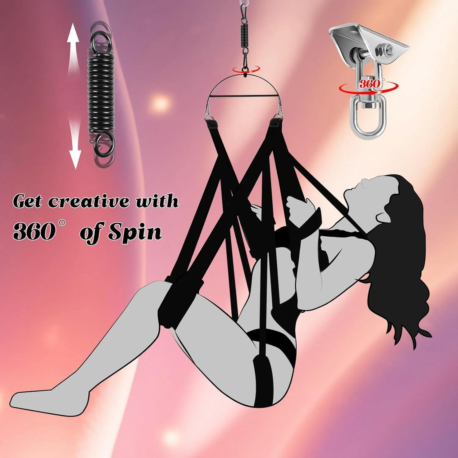 VortexLift Premium 360° Adjustable Sex Swing 800lb - Image 2