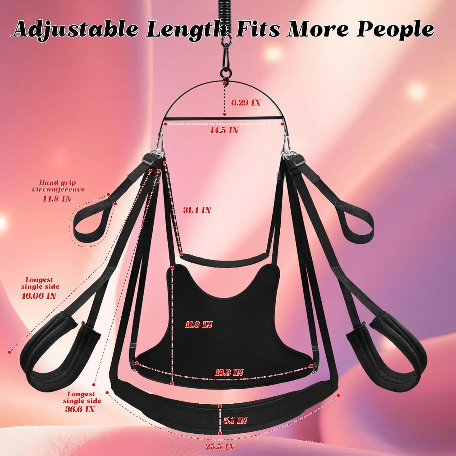 VortexLift Premium 360° Adjustable Sex Swing 800lb - Image 4