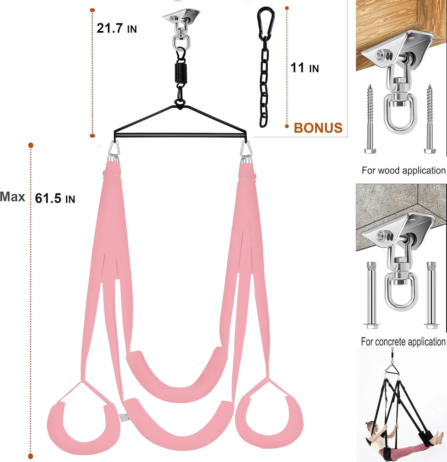 AeroLuxe 360° Sex Swing with Stand & Plush Cushions - Image 6