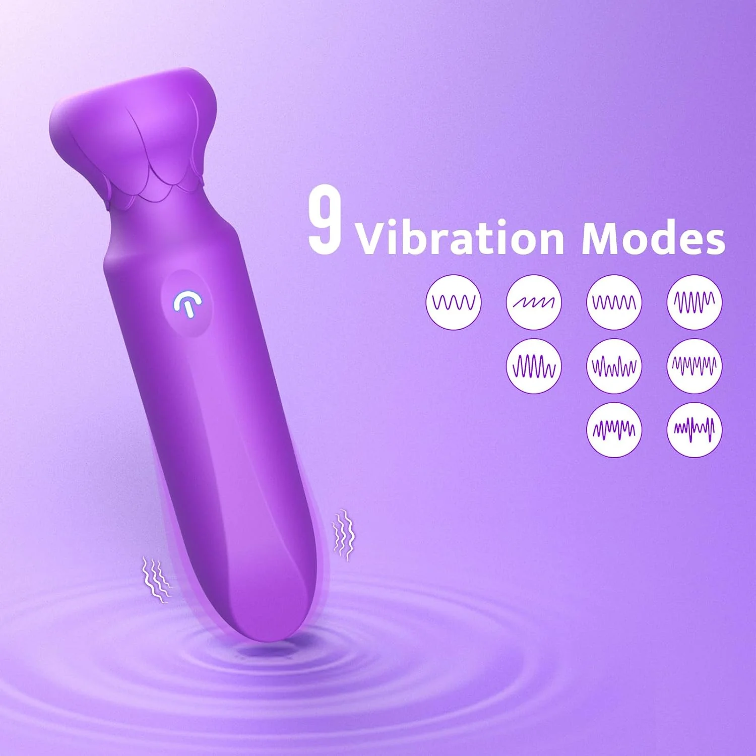 VioletLuxe Bullet Vibrator 10 Modes Waterproof Silicone Rechargeable - Image 3