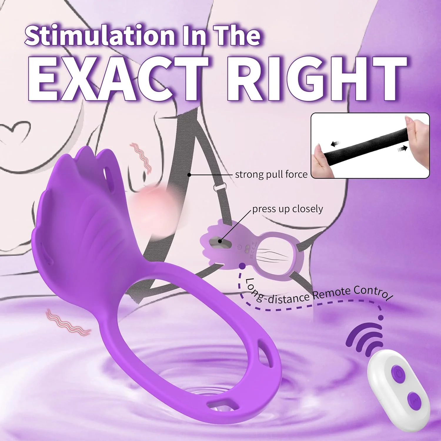 VioletLink Wearable Cock Ring Clit Stimulator App 9 Modes - Image 3