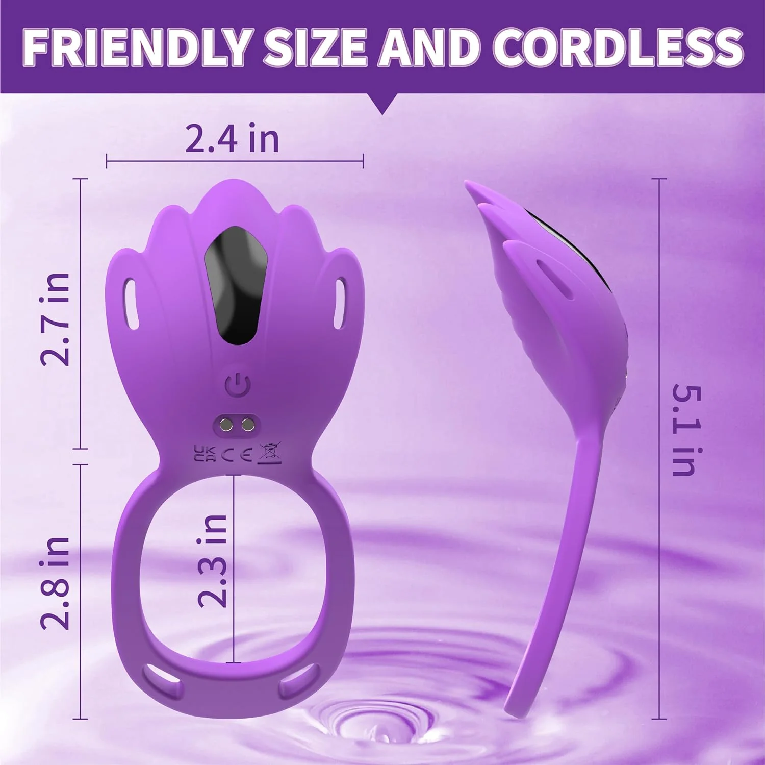 VioletLink Wearable Cock Ring Clit Stimulator App 9 Modes - Image 6