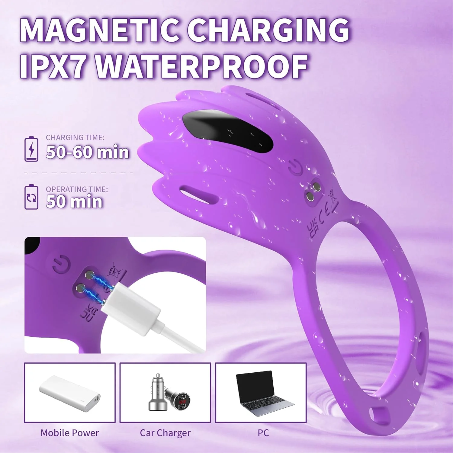 VioletLink Wearable Cock Ring Clit Stimulator App 9 Modes - Image 7