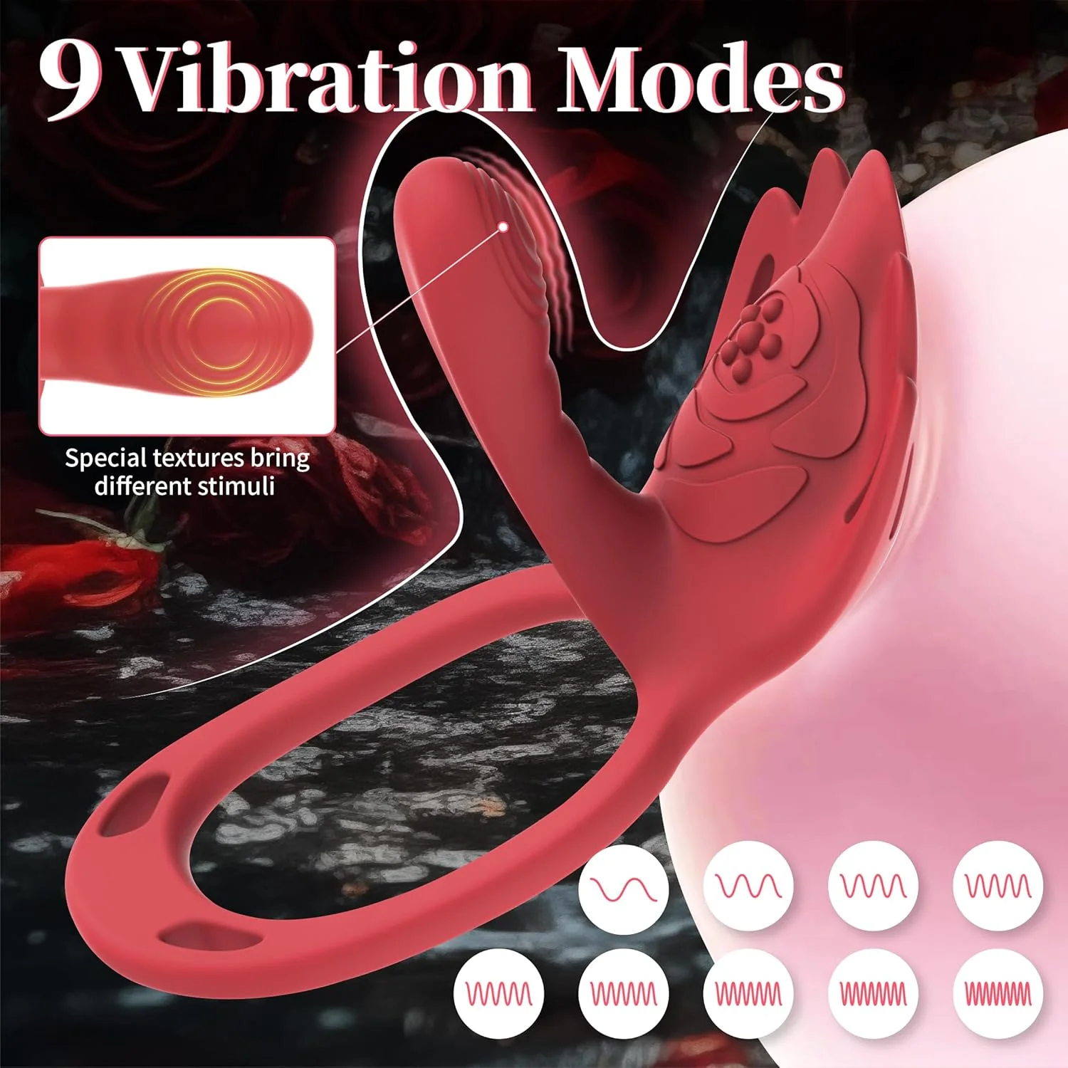 RougeFlex Wearable Cock Ring Clit Stimulator App 9 Modes - Image 5