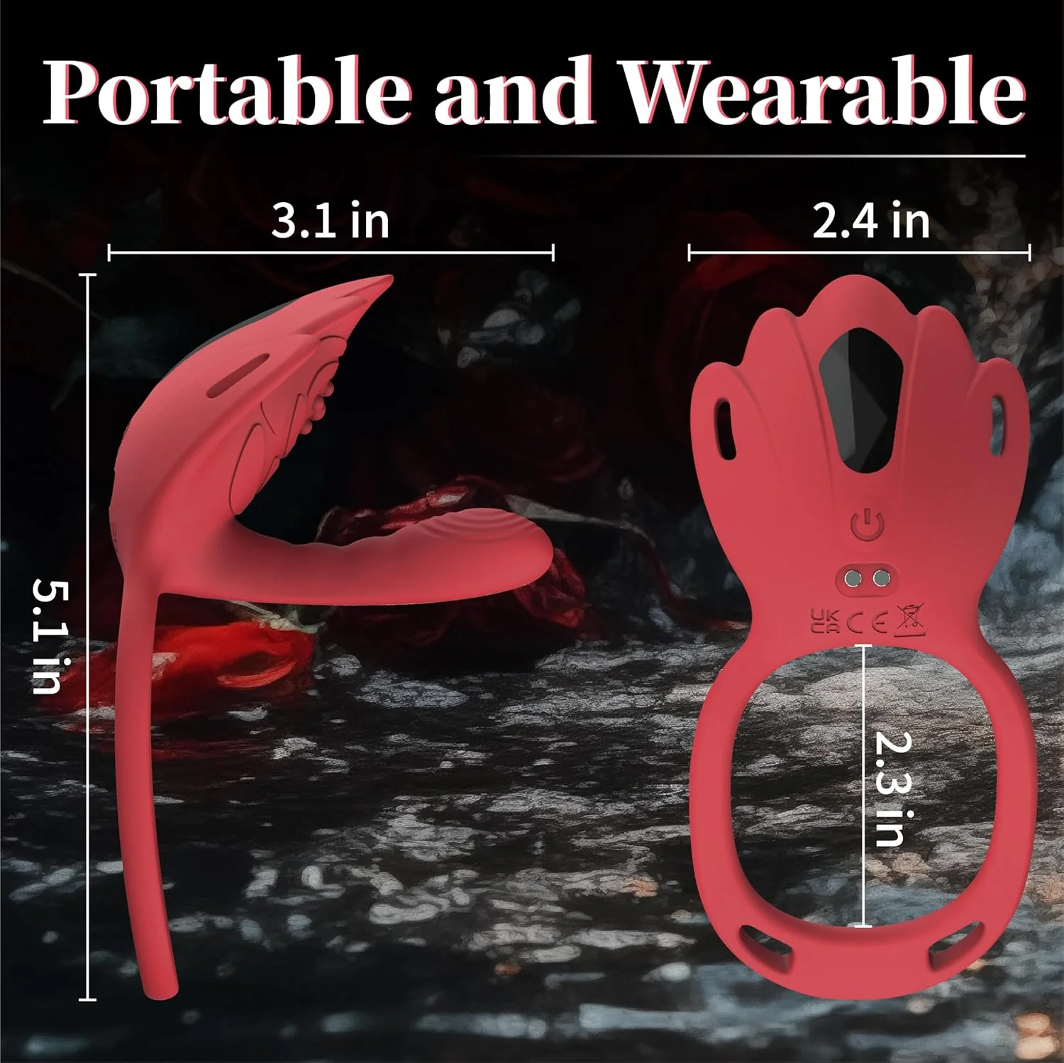 RougeFlex Wearable Cock Ring Clit Stimulator App 9 Modes - Image 6