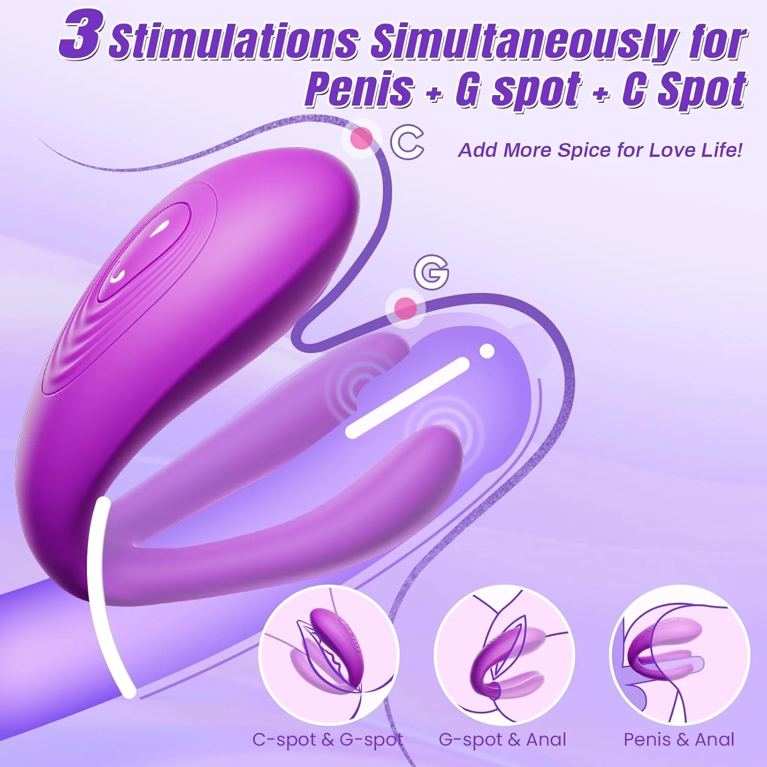DualPulse Double-Ended Wearable Vibrator 3 Motors - Image 3