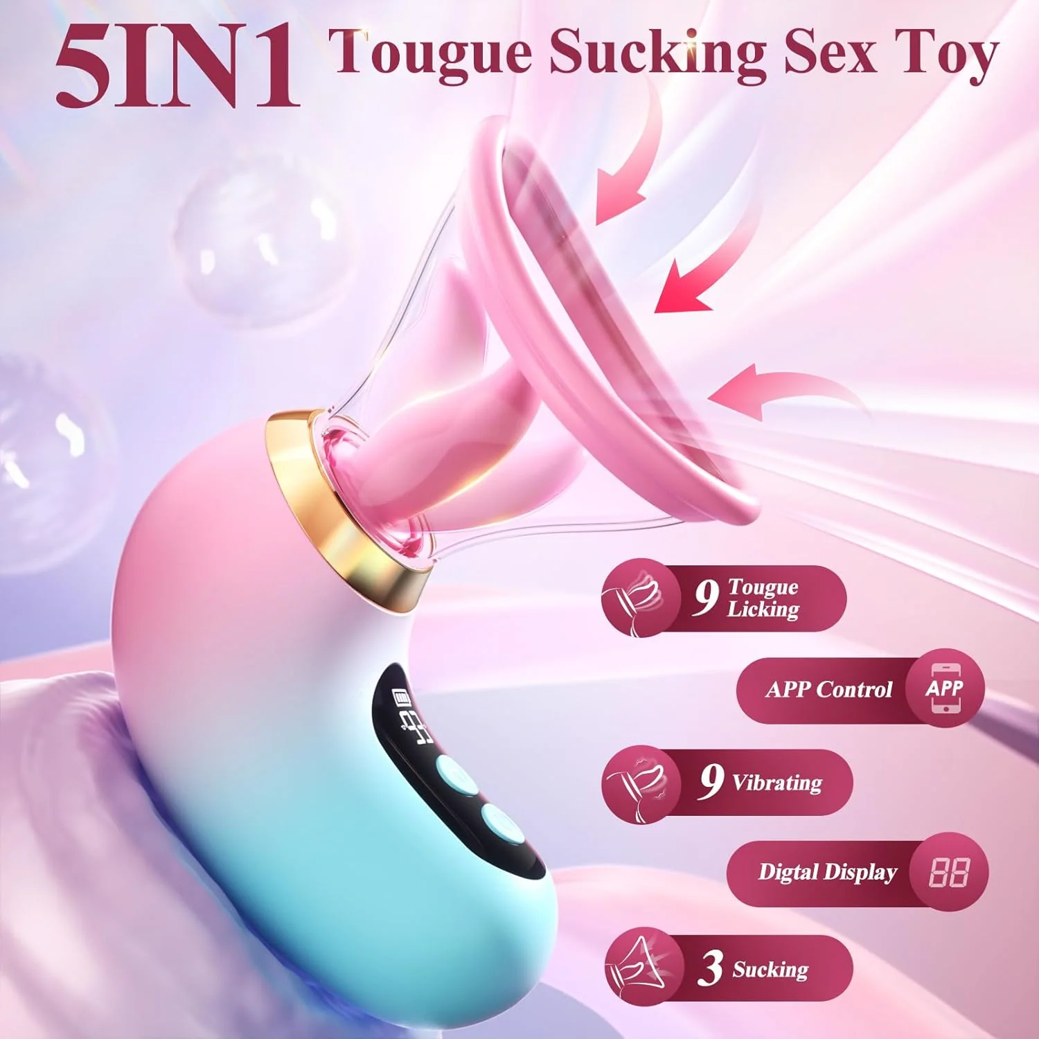 LumiVanta AI Rose Wand Clit Sucker LCD App Waterproof - Image 2
