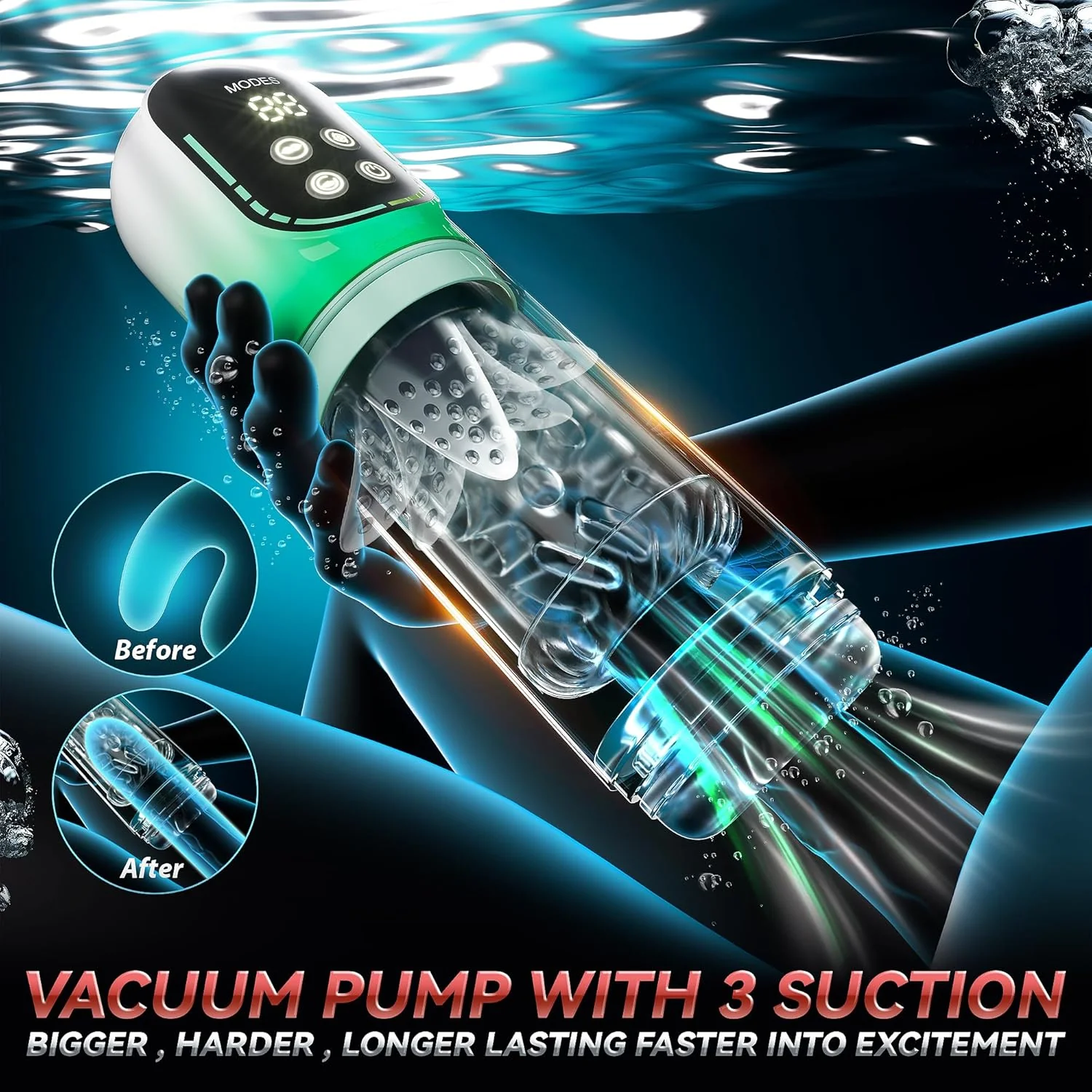 AeroGlide 4-in-1 Male Masturbator with Pump, Vibration & Thrust - Image 4