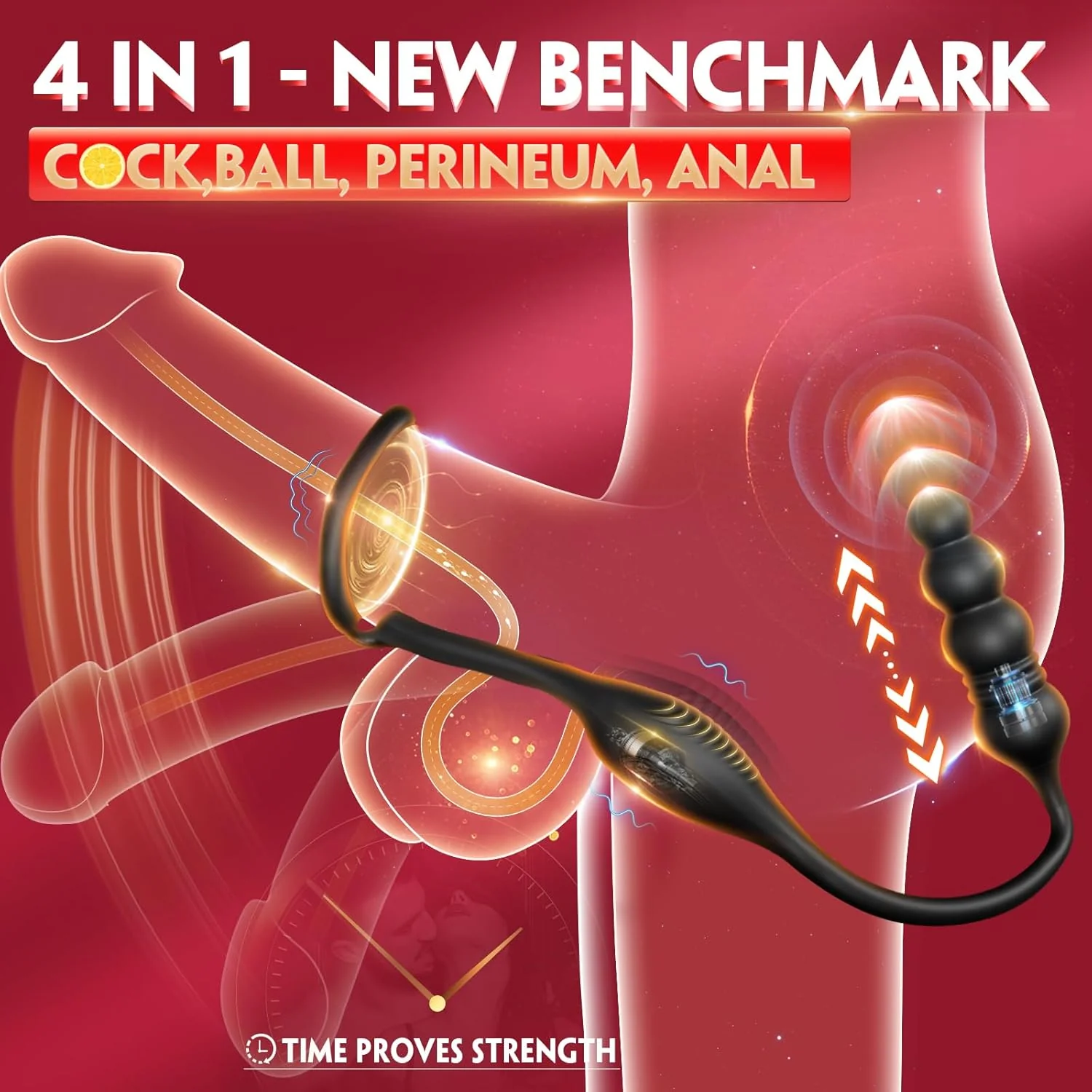 SyncThrustX Prostate Massager Cock Ring 10 Modes Thrusting - Image 2