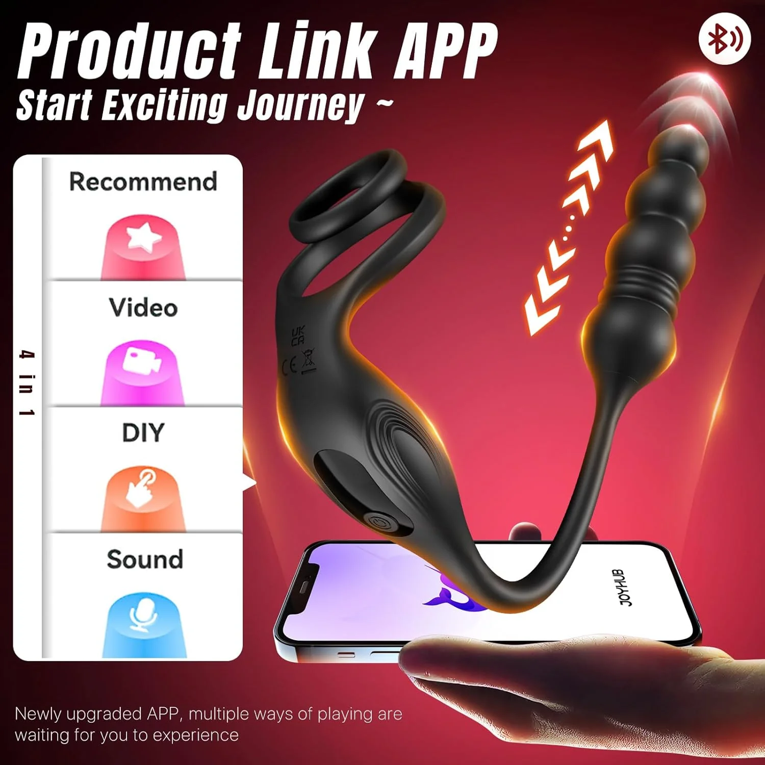 SyncThrustX Prostate Massager Cock Ring 10 Modes Thrusting - Image 6