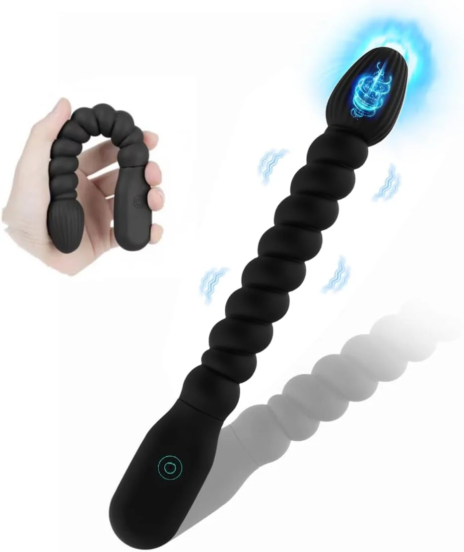 PulseGlow Vibrating Anal Beads Butt Plug Wand - Image 2