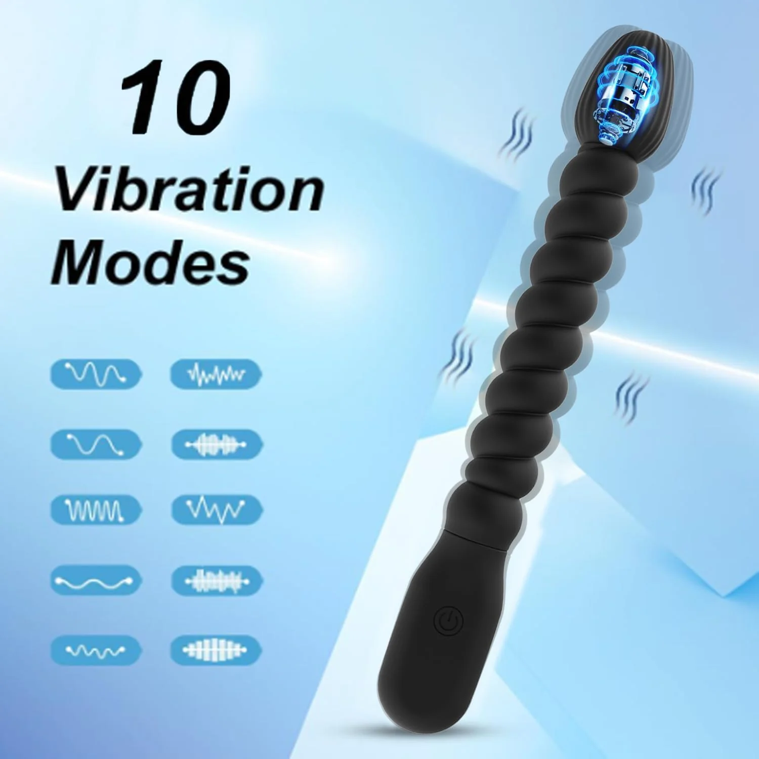 PulseGlow Vibrating Anal Beads Butt Plug Wand - Image 5