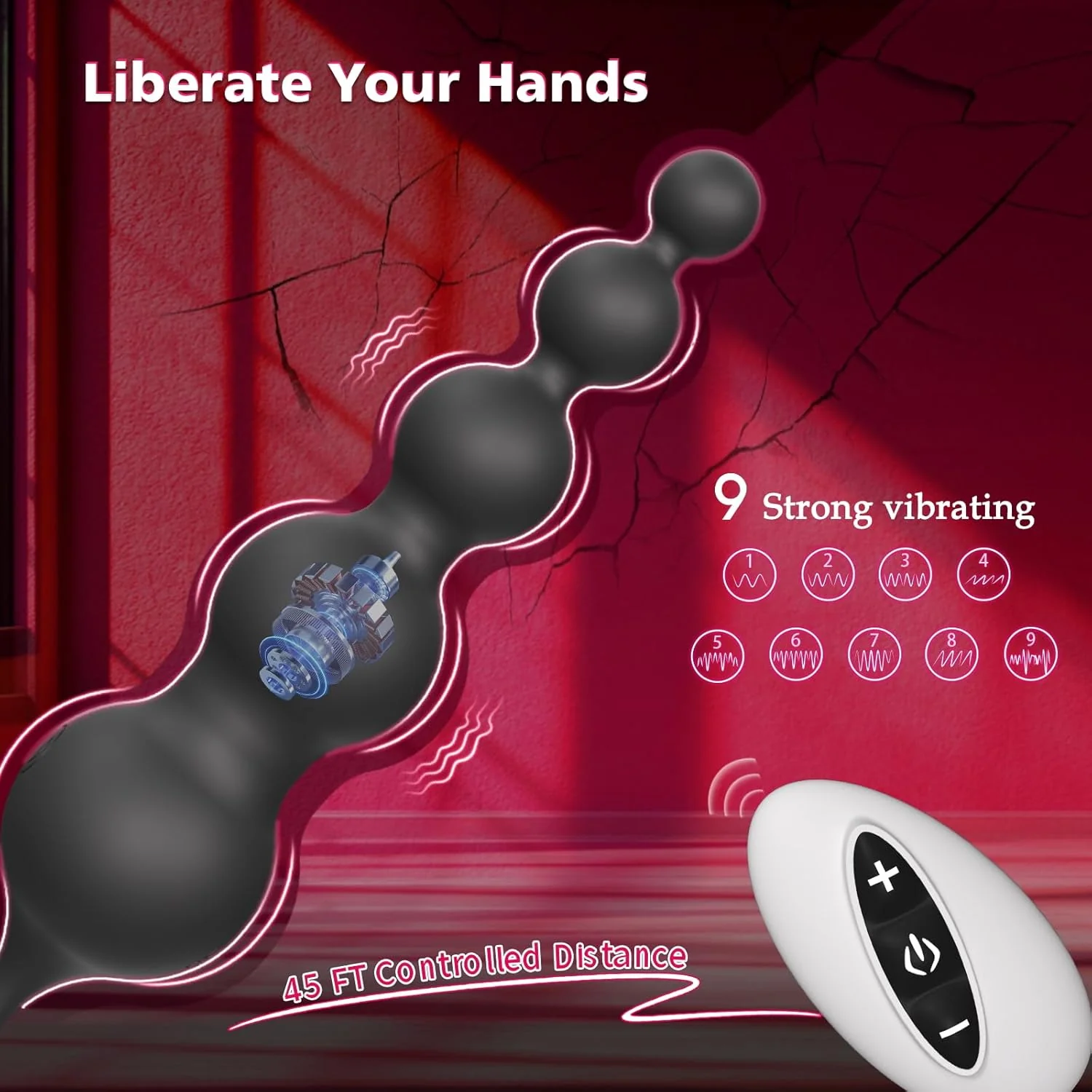 BeadCoreX Prostate Massager Cock Ring Beads App Remote 9 Modes - Image 5